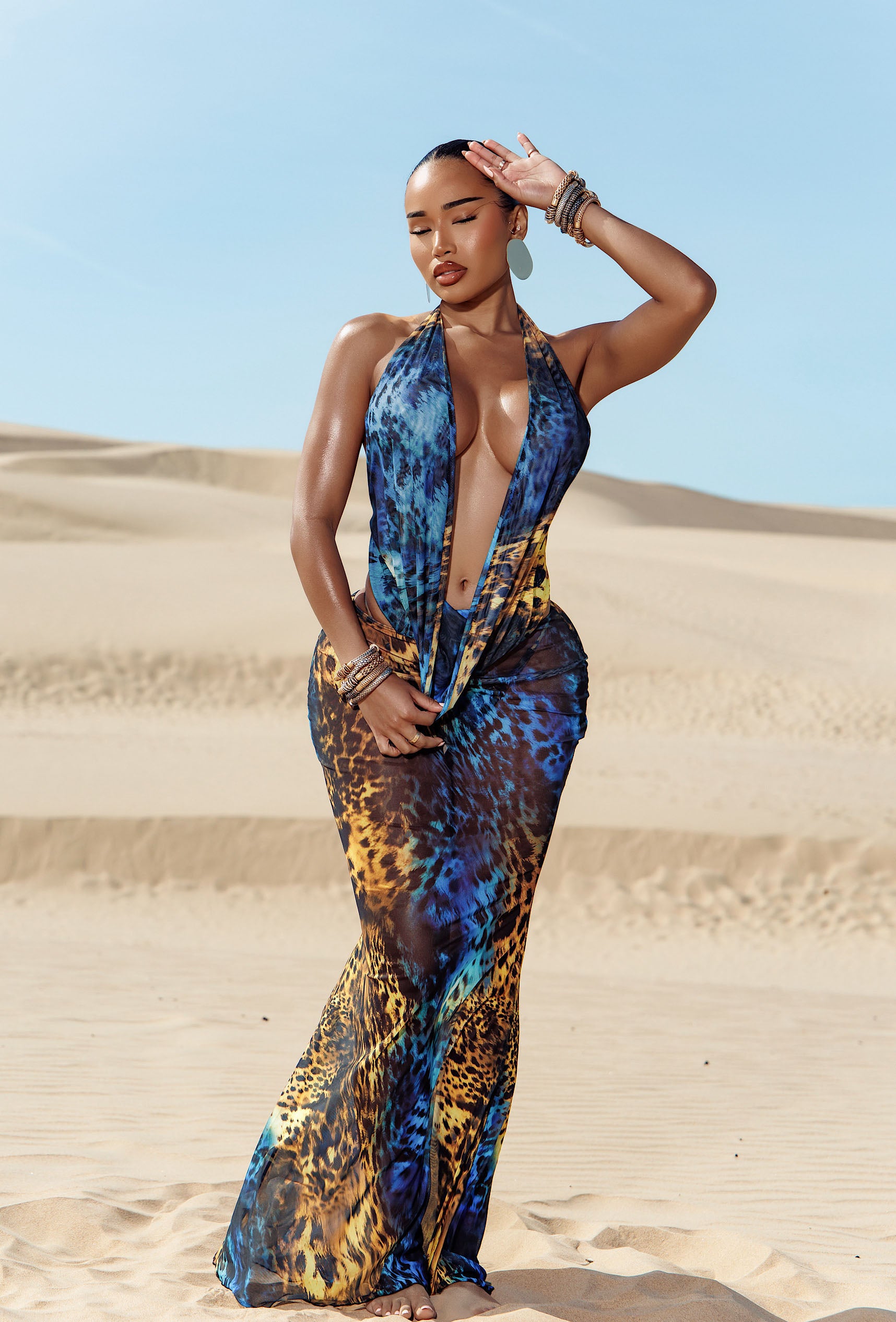 Makari Cover Up Dress - Desert Azure
