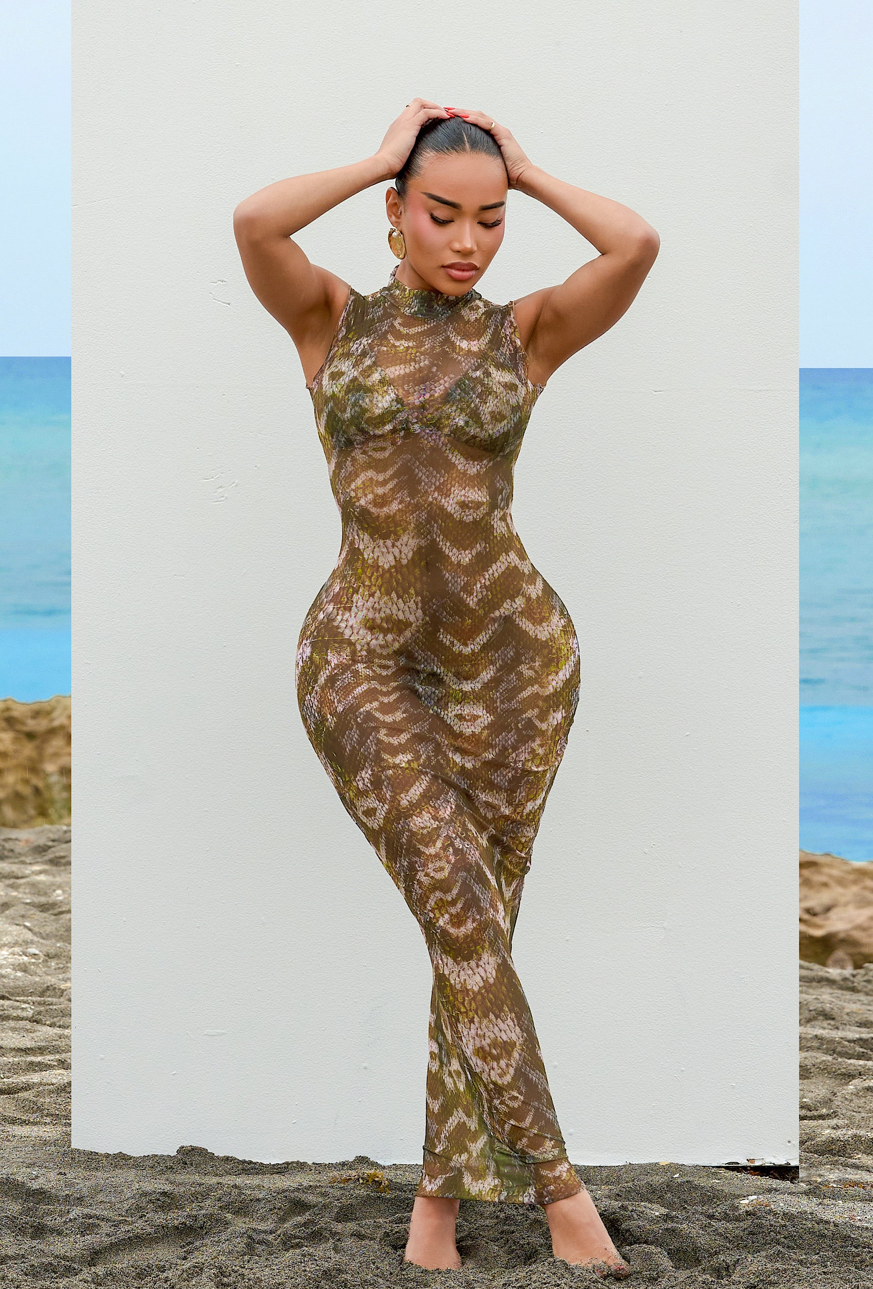 Kapri Cover Up Dress - Desert Snake