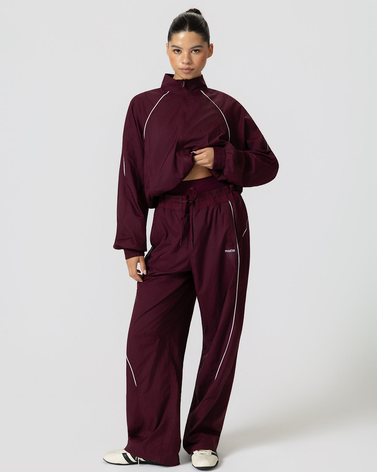 Academy Windbreaker Pants - Burgundy