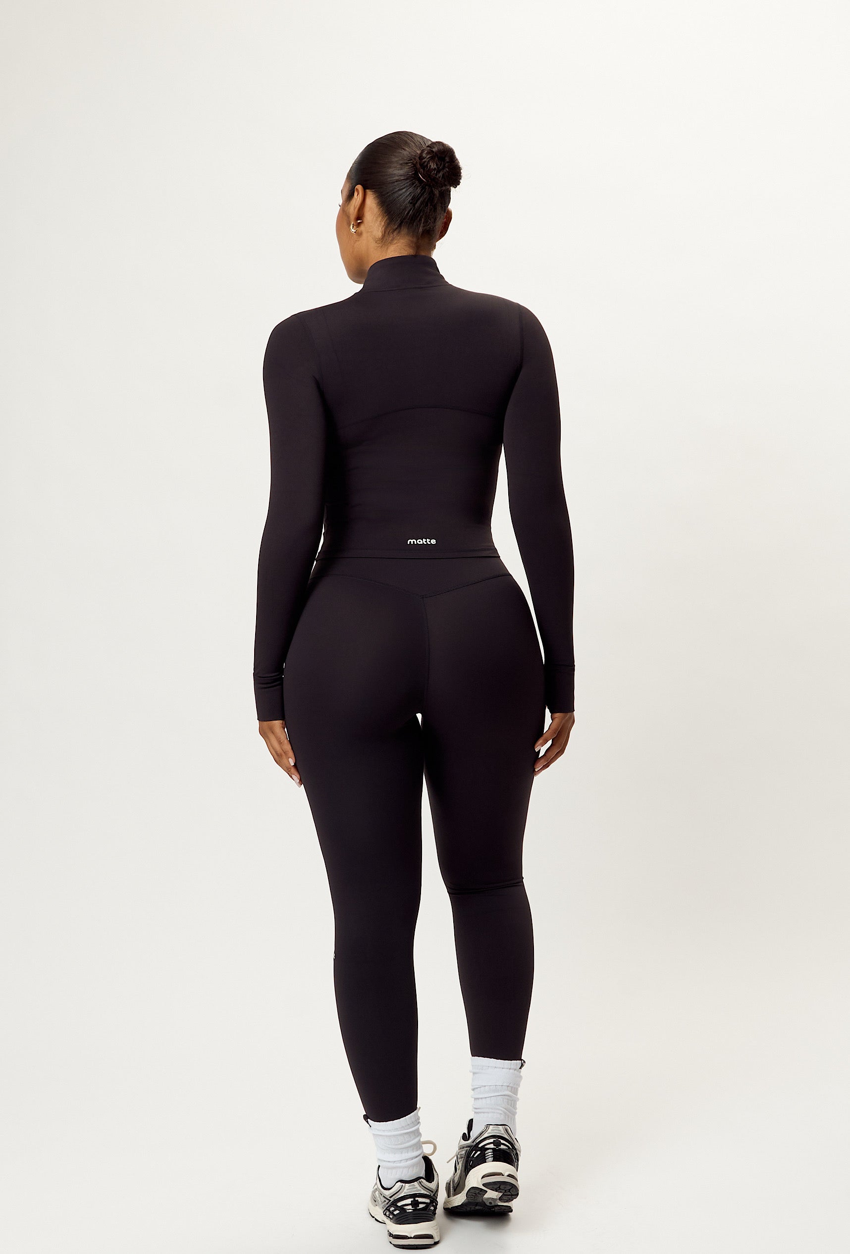 Contour Half Zip Crop - Black