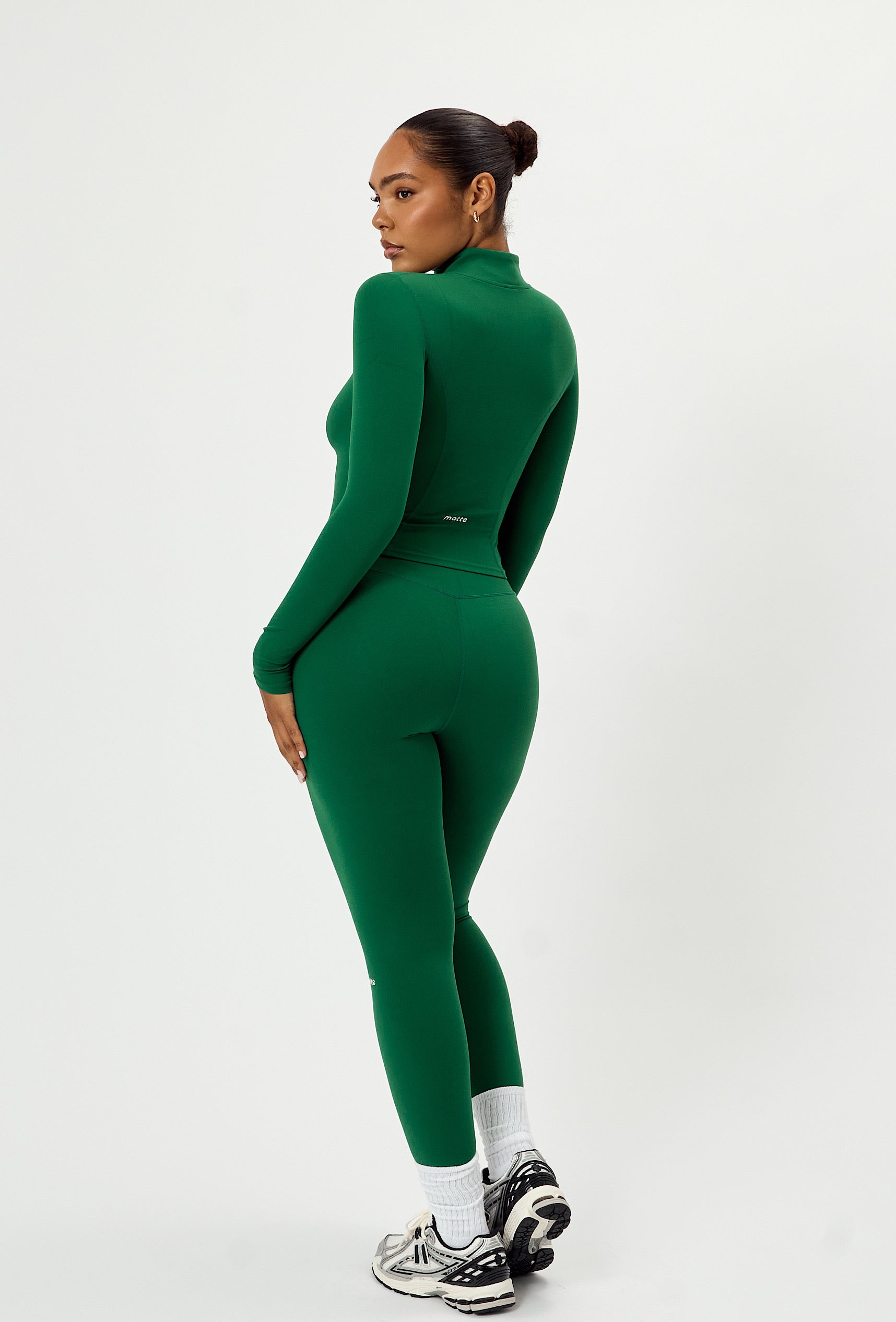 Sculpt Zip Long Sleeve - Fern