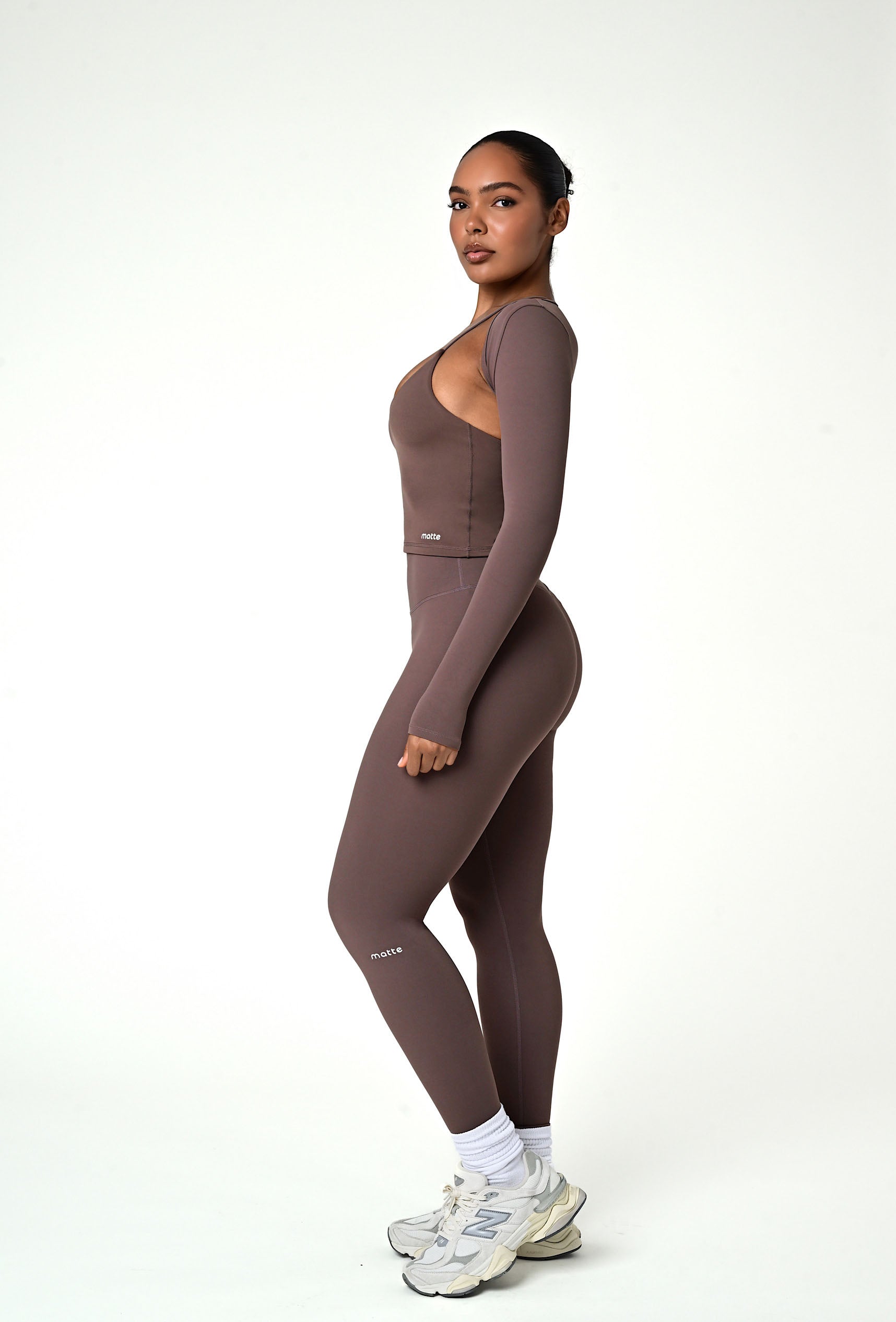 Align Long Sleeve Crop Top - Soft Cocoa