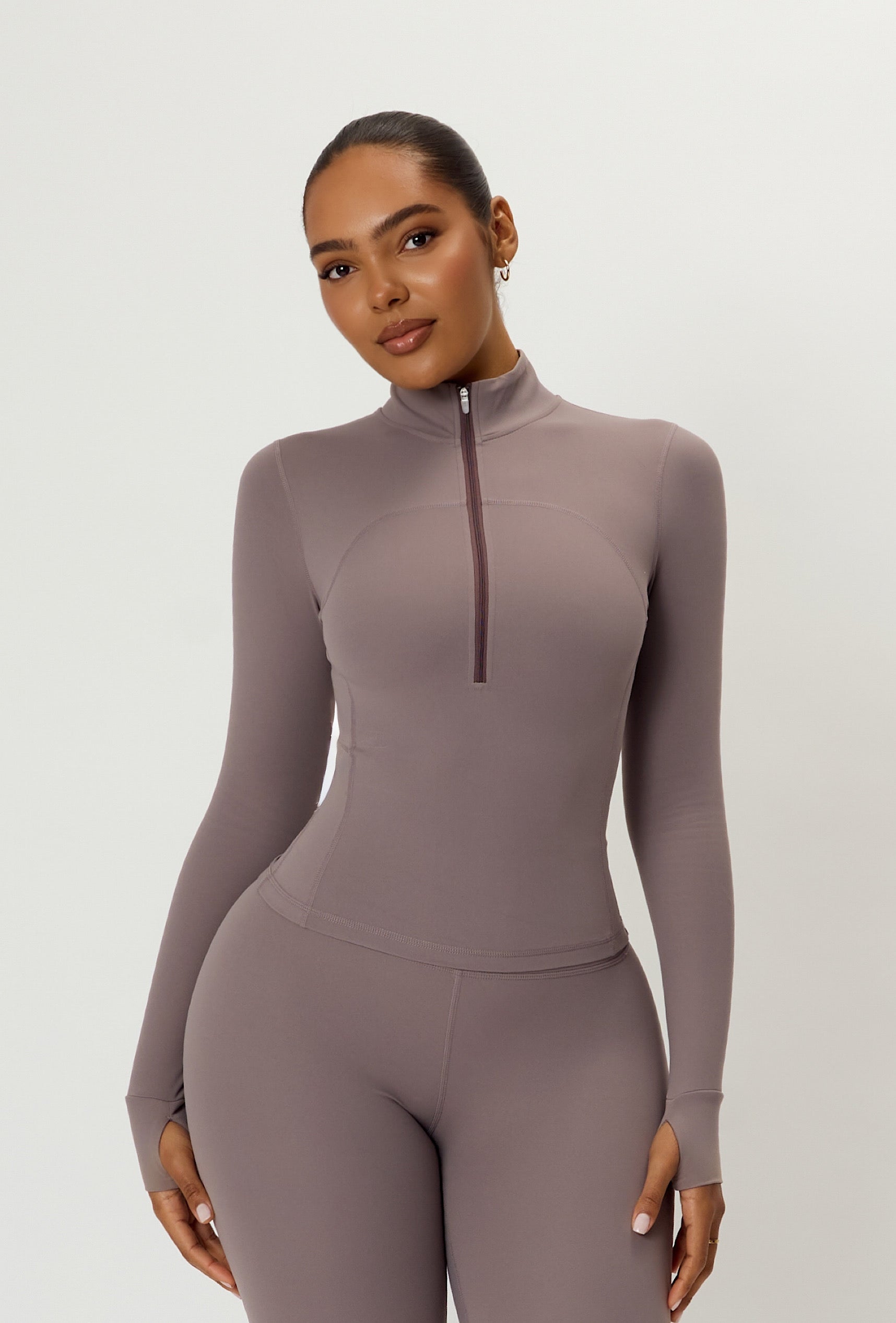 Contour Half Zip - Taupe