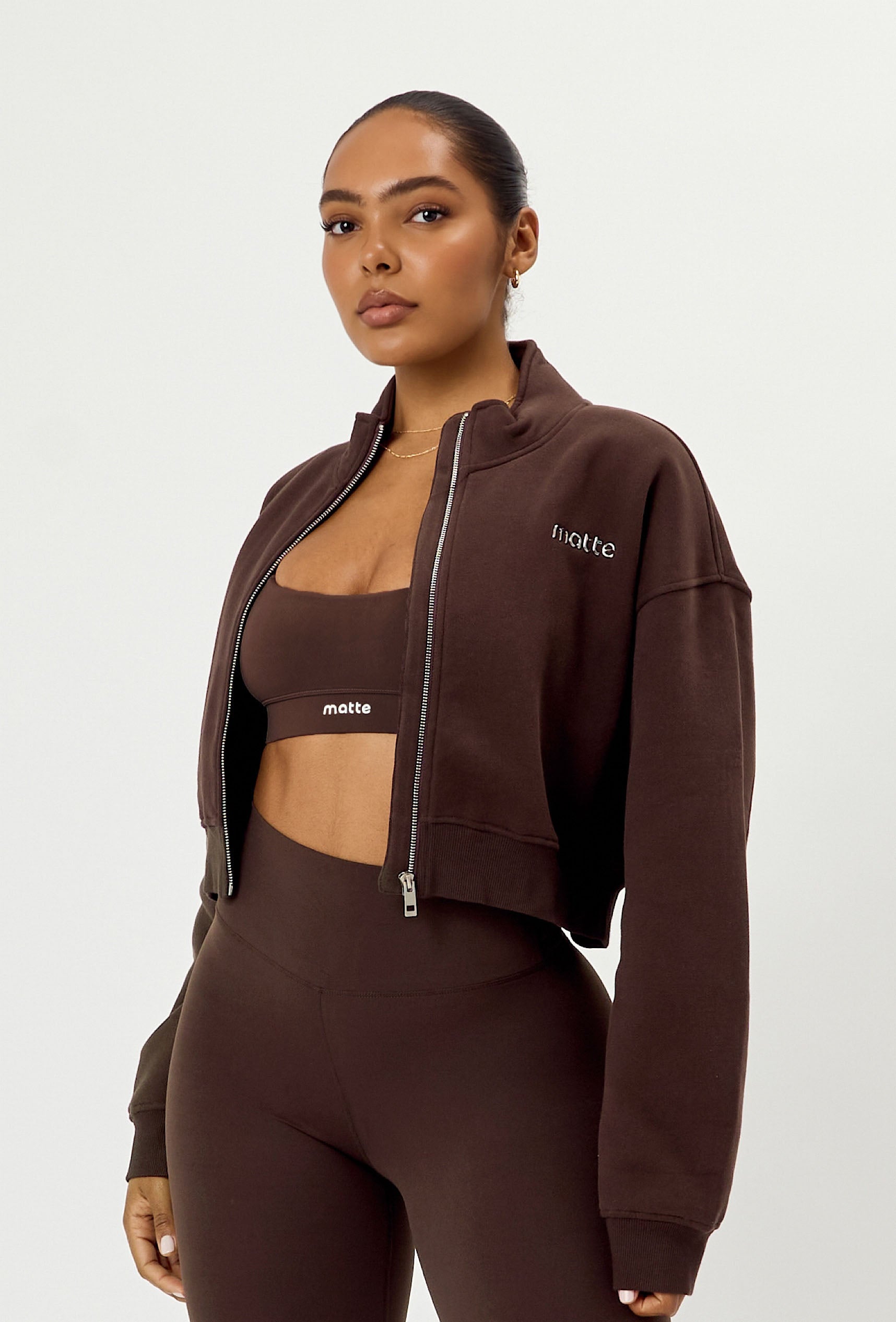 Matte Varsity Jacket - Espresso