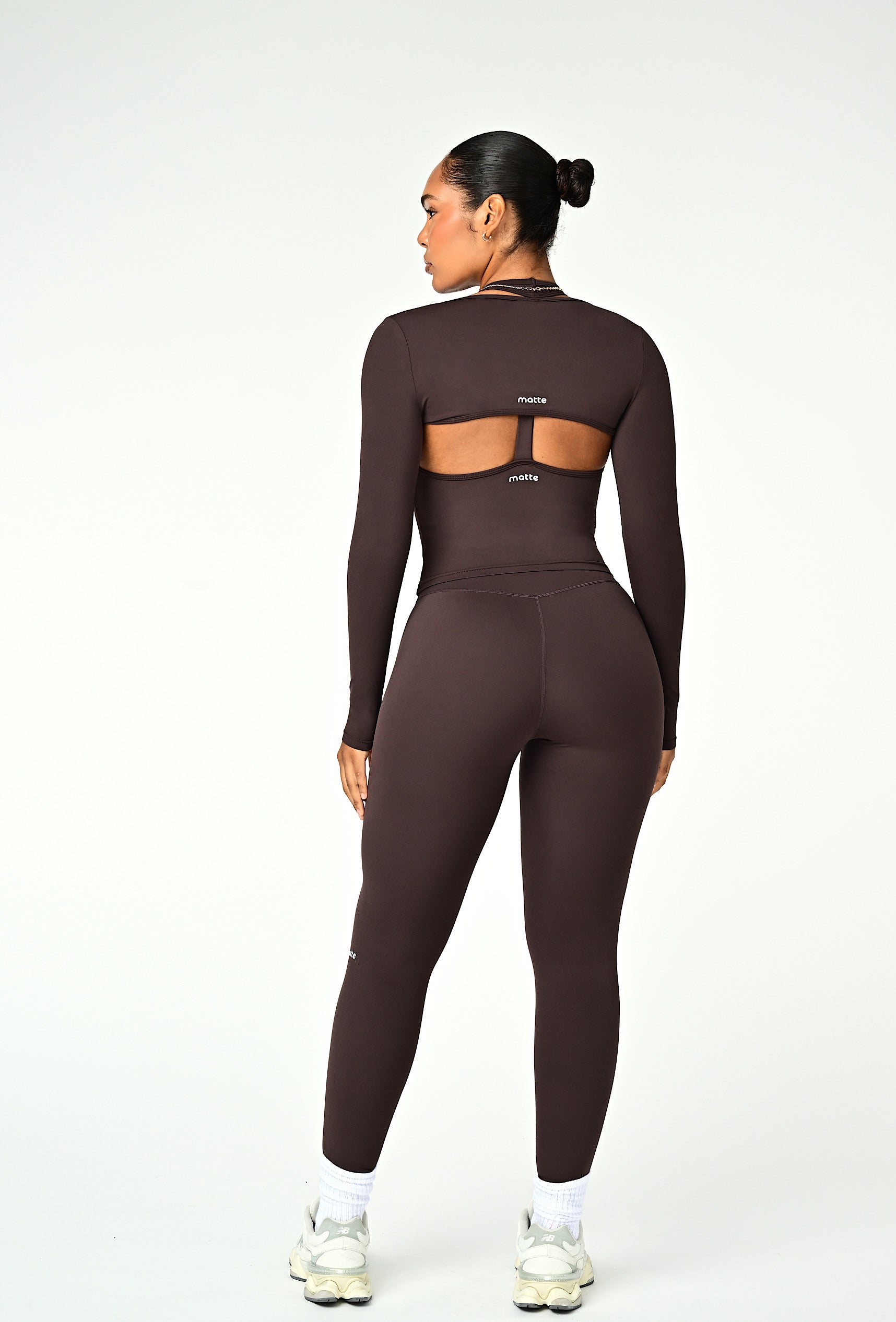 Align Long Sleeve Crop Top - Espresso