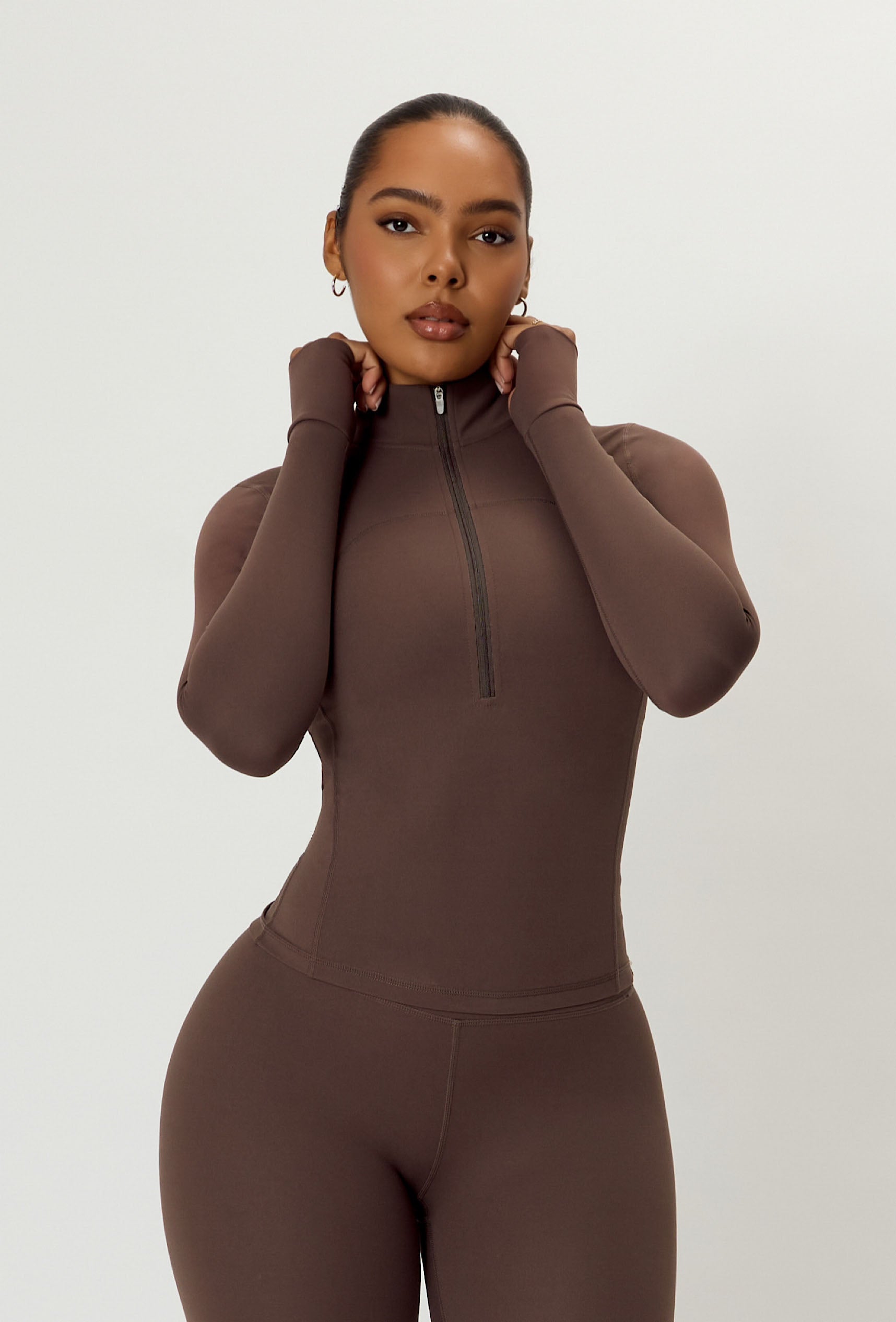 Contour Half Zip - Cocoa