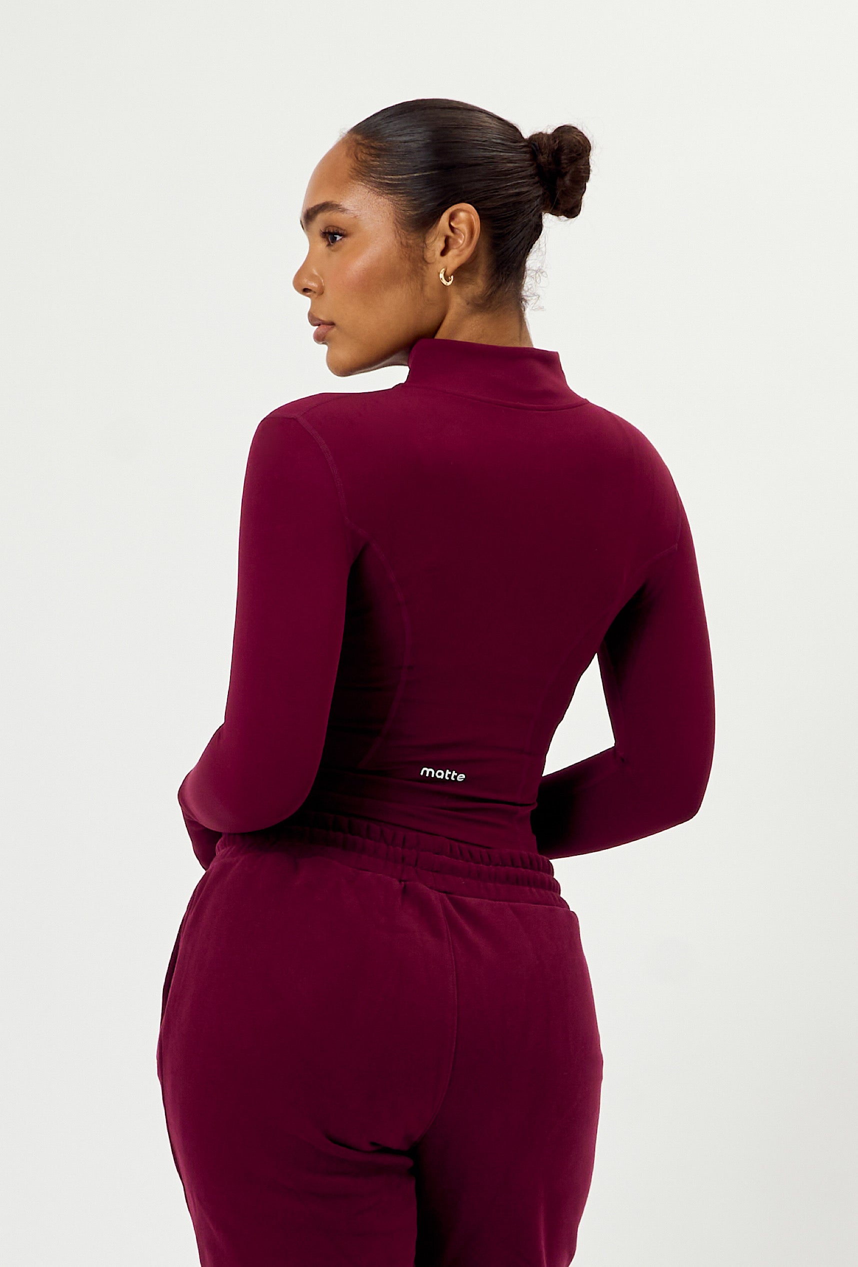 Sculpt Zip Long Sleeve - Burgundy