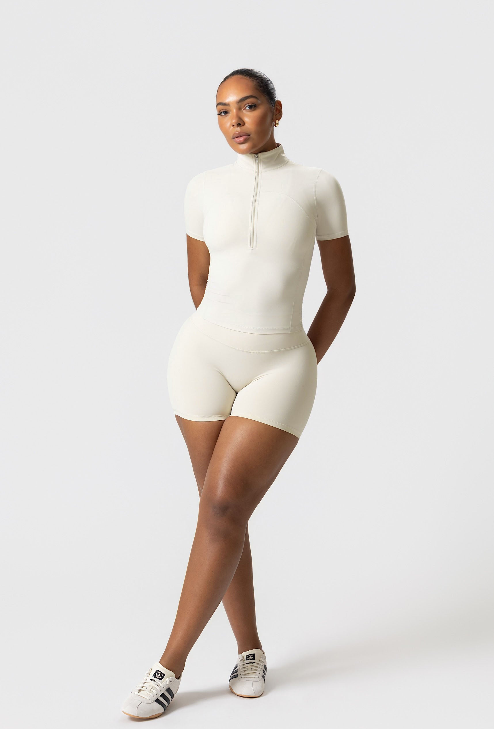 Contour Half Zip Short Sleeve - Iced Vanilla