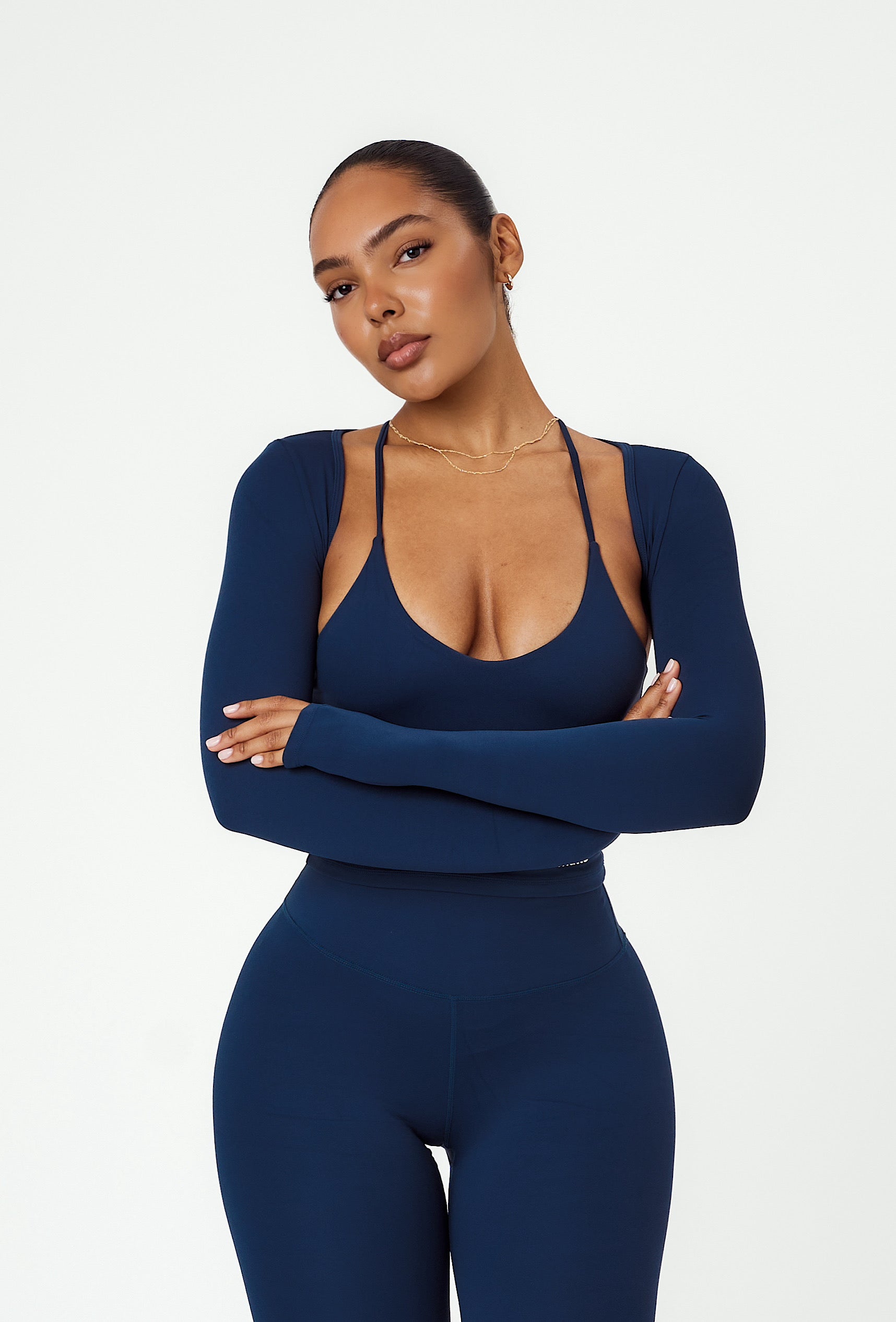 Align Long Sleeve Crop Top - Navy