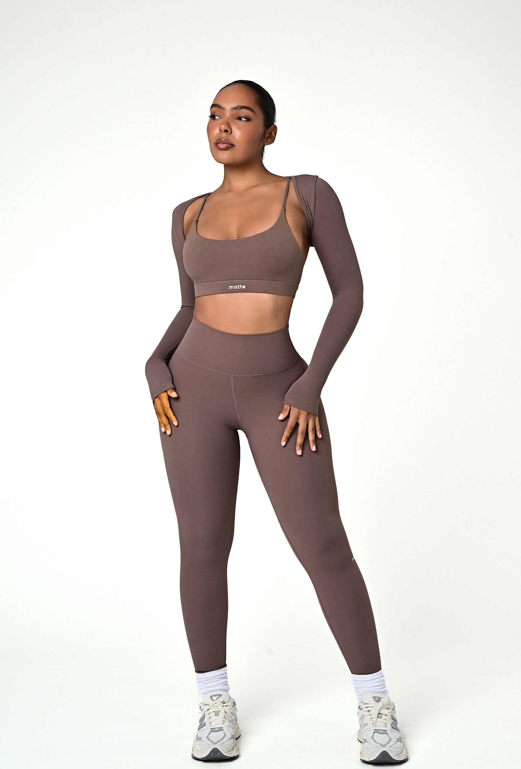 Align Long Sleeve Crop Top - Soft Cocoa
