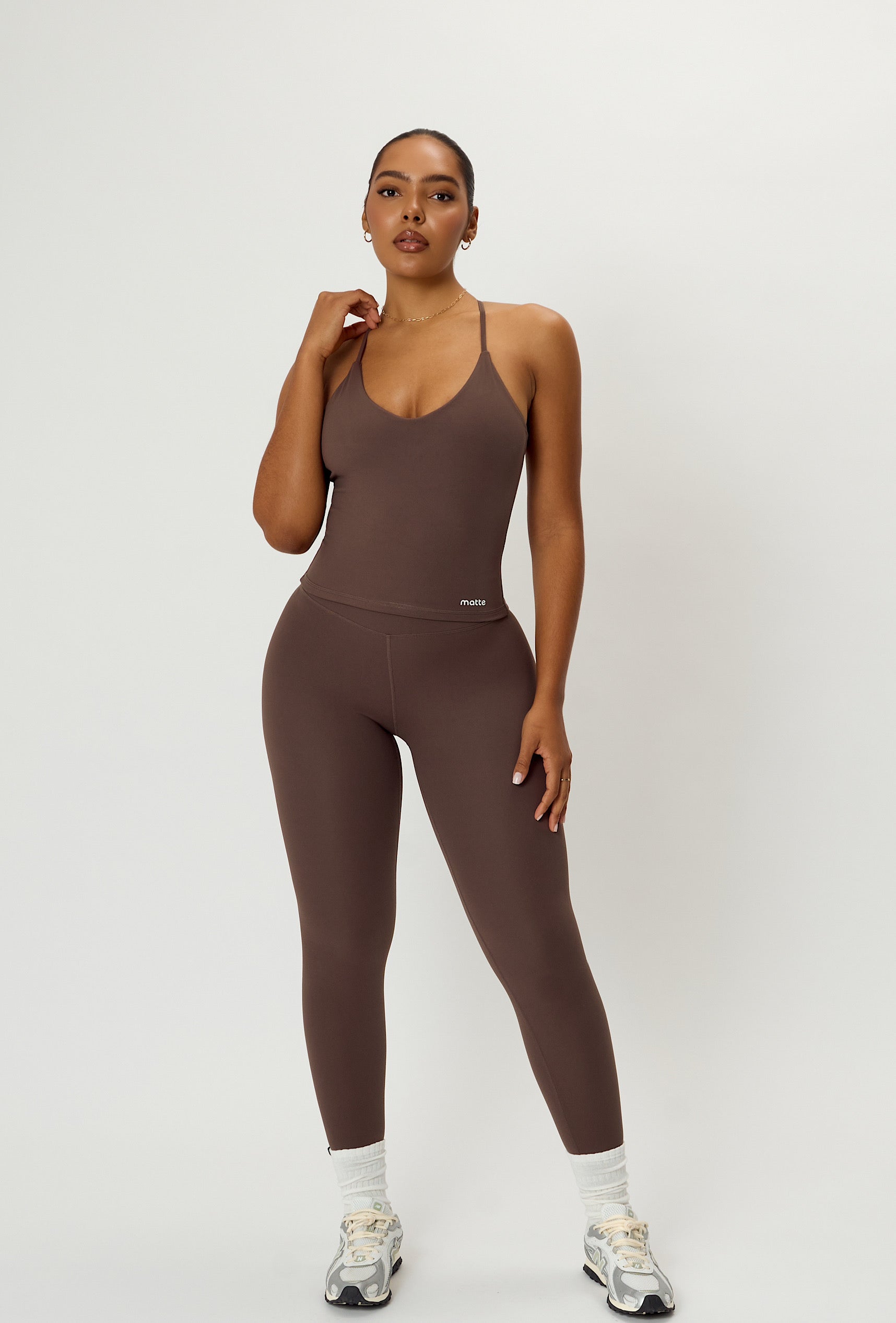 Longform Double Layer Tank - Cocoa