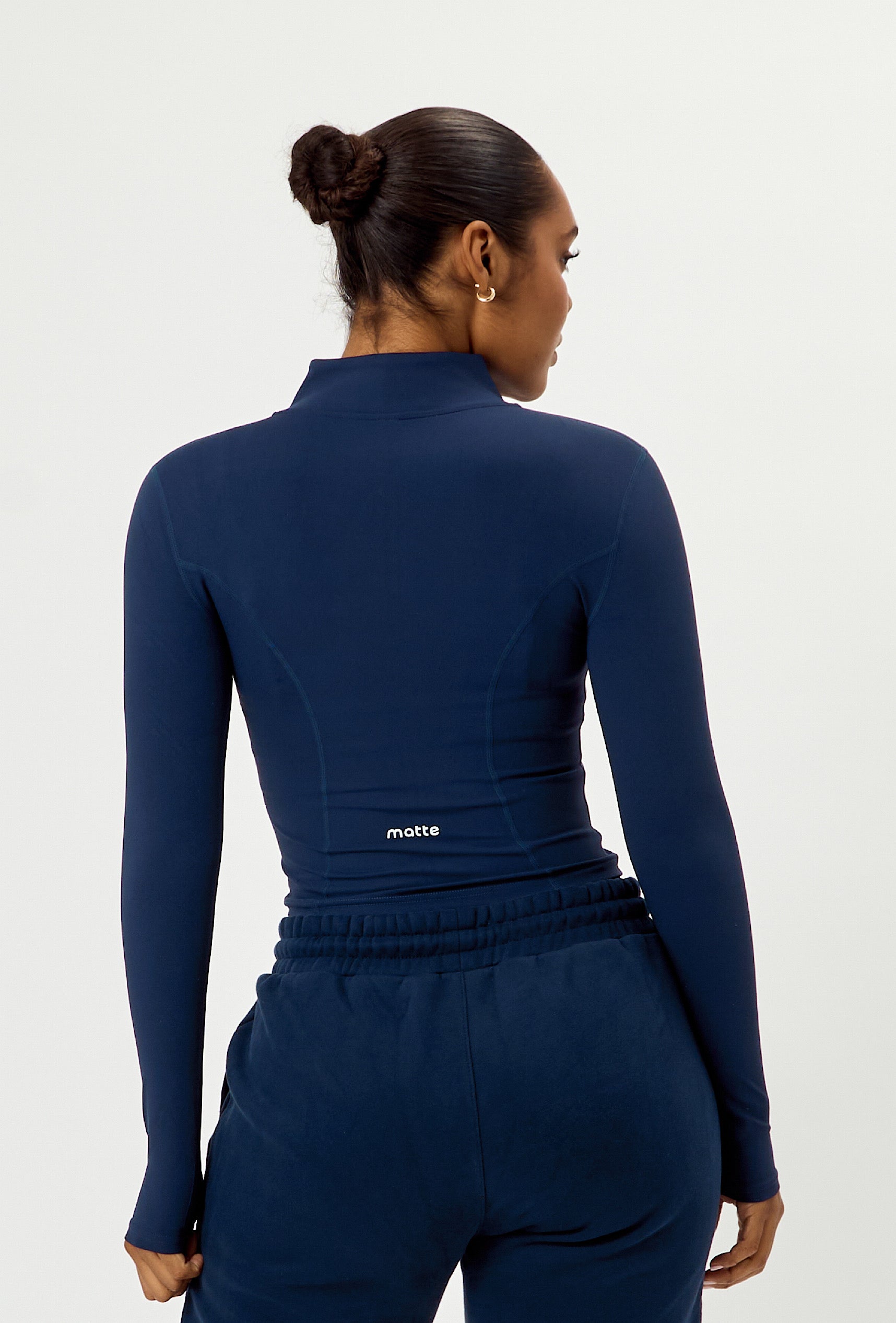 Sculpt Zip Long Sleeve - Navy