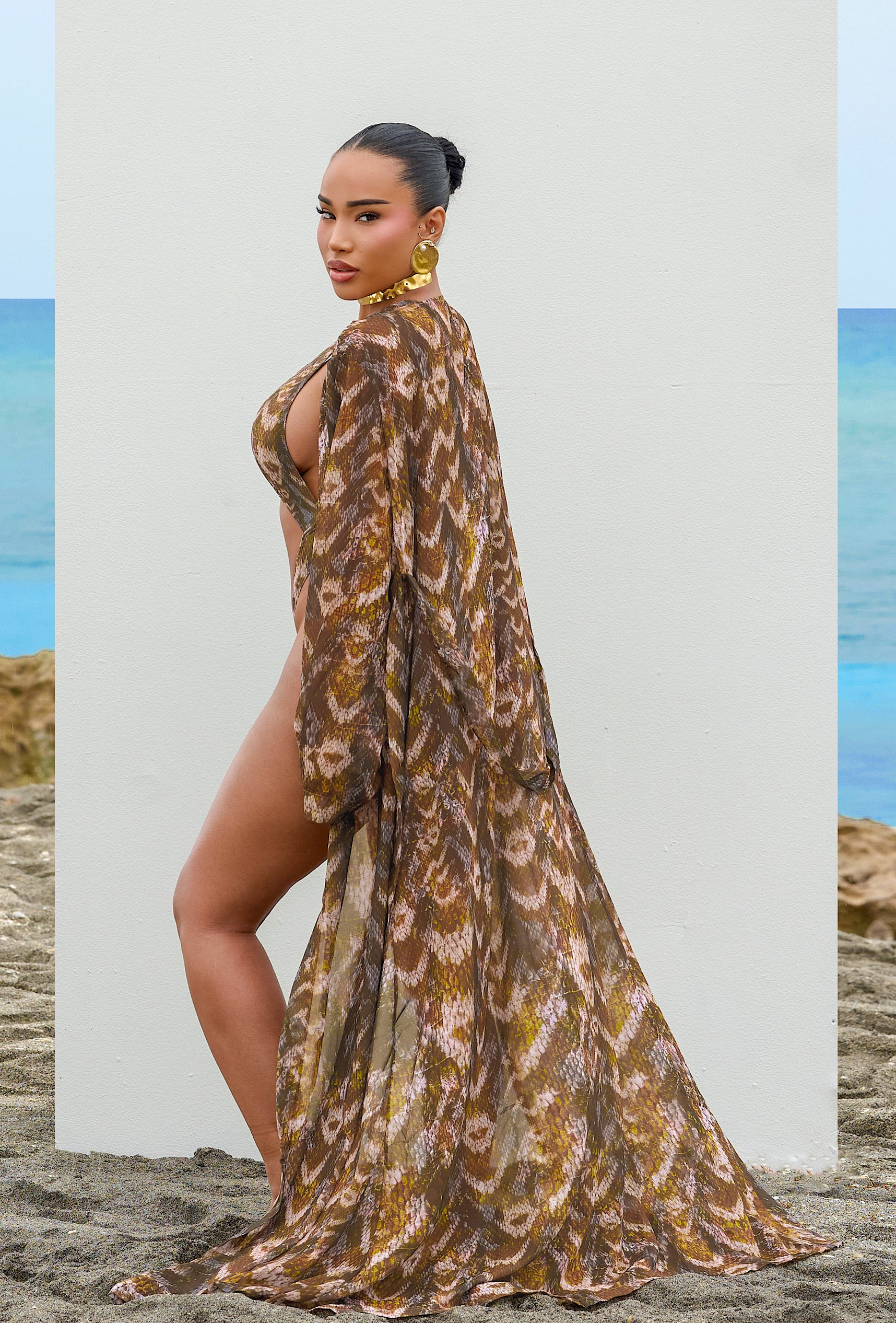 Achilles Sheer Cover Up - Desert Snake