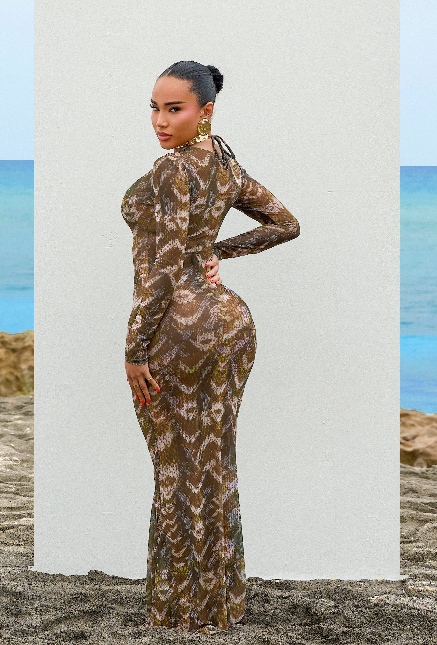 Linus Cover Up Dress - Desert Snake