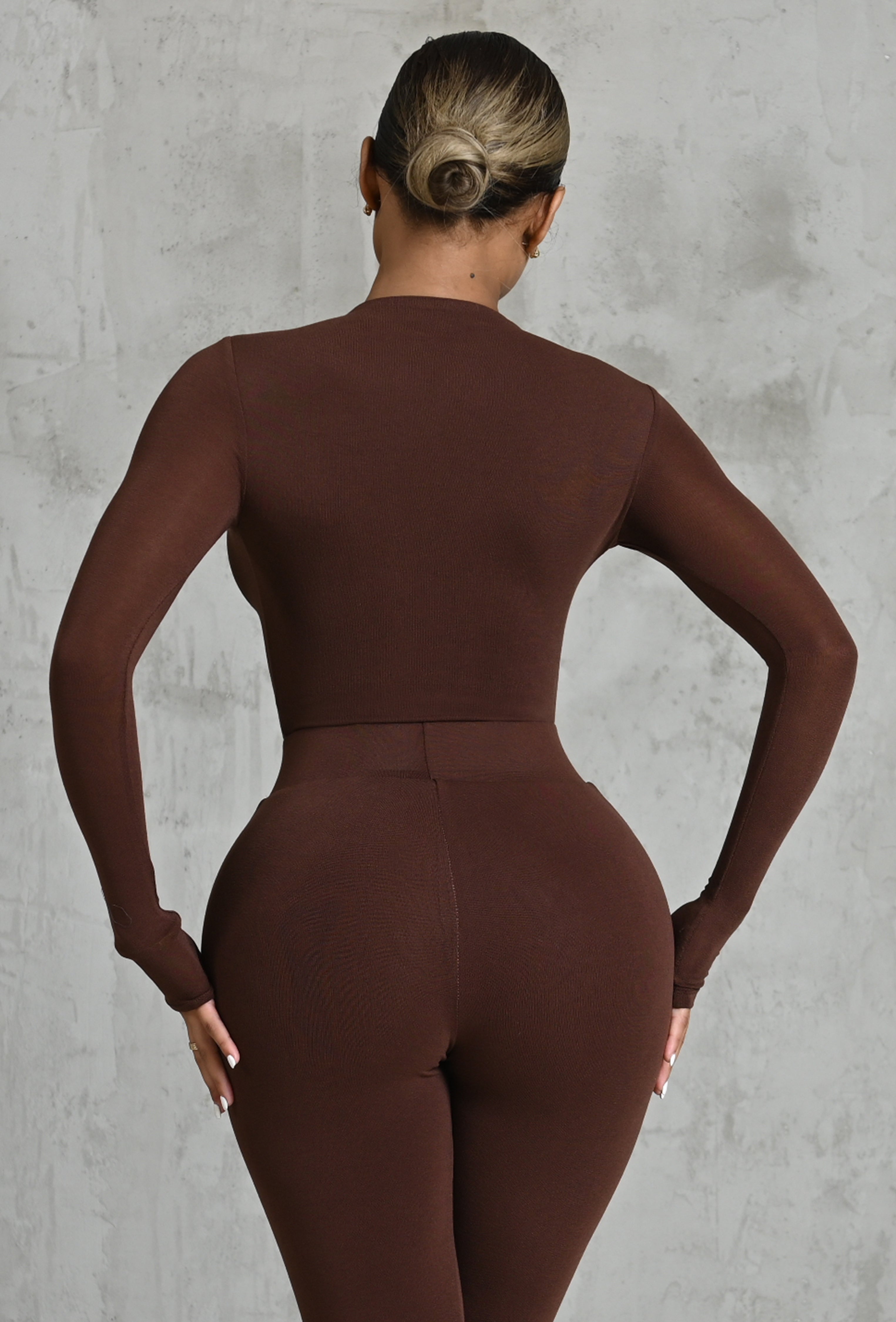 Matte Basix Sculpt Bodysuit - Chocolate