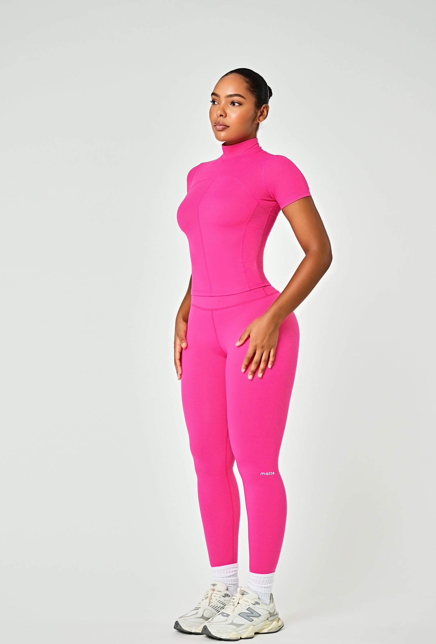 Contour Mock Neck - Pink Berry