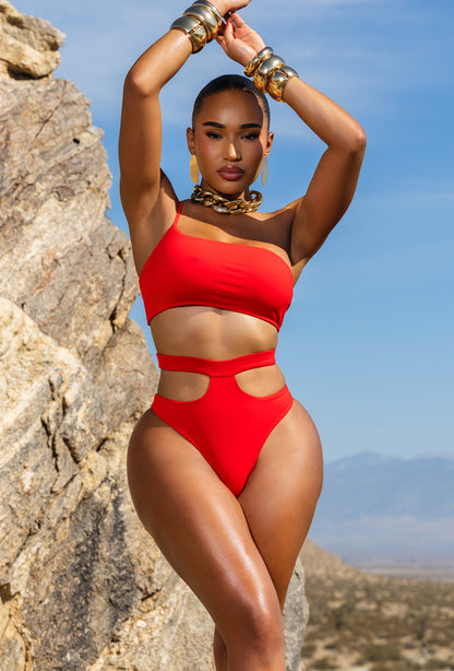 Basil High Waisted Bikini - Red