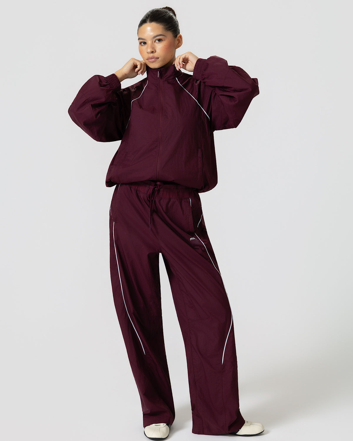 Academy Windbreaker Pants - Burgundy