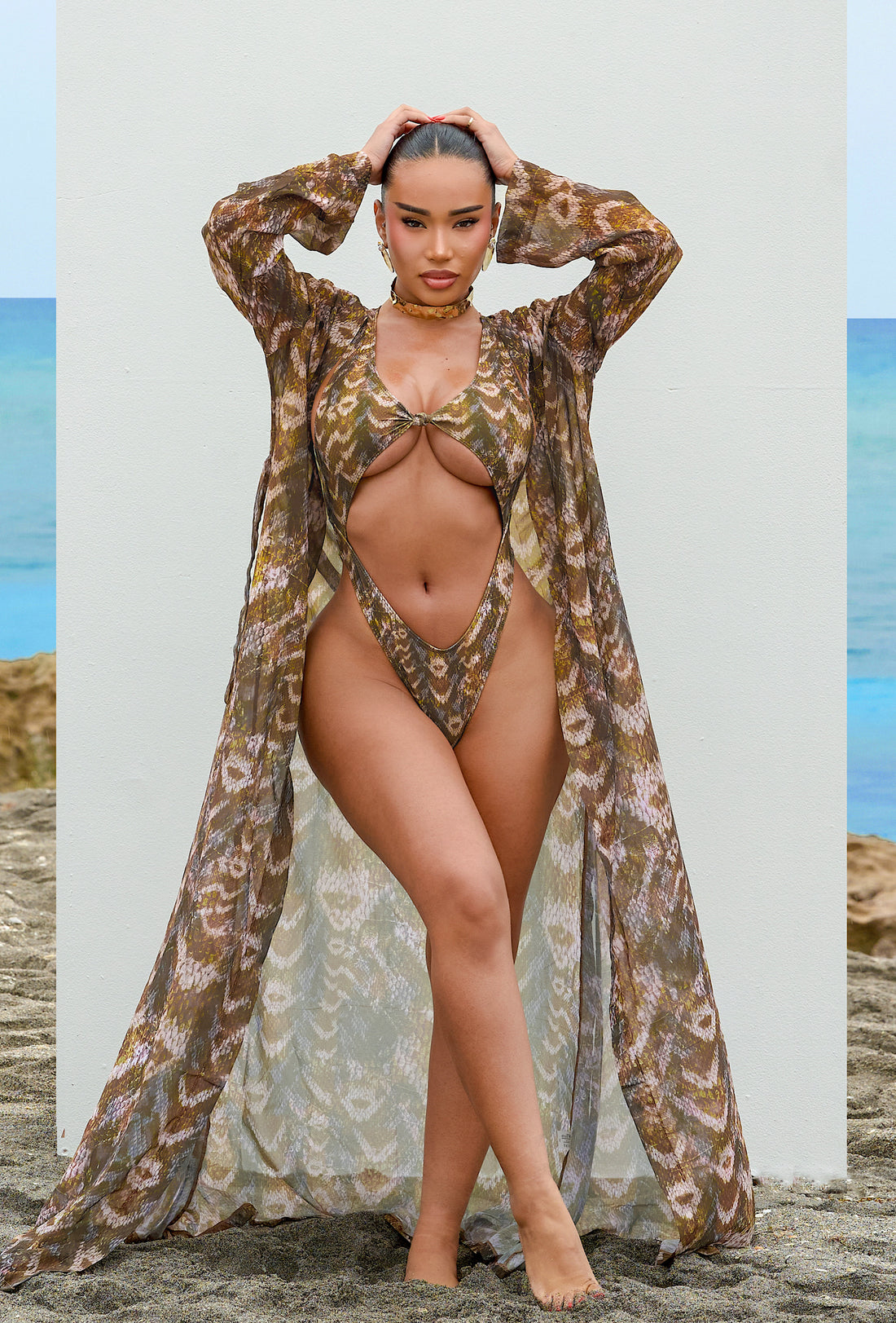 Achilles Sheer Cover Up - Desert Snake