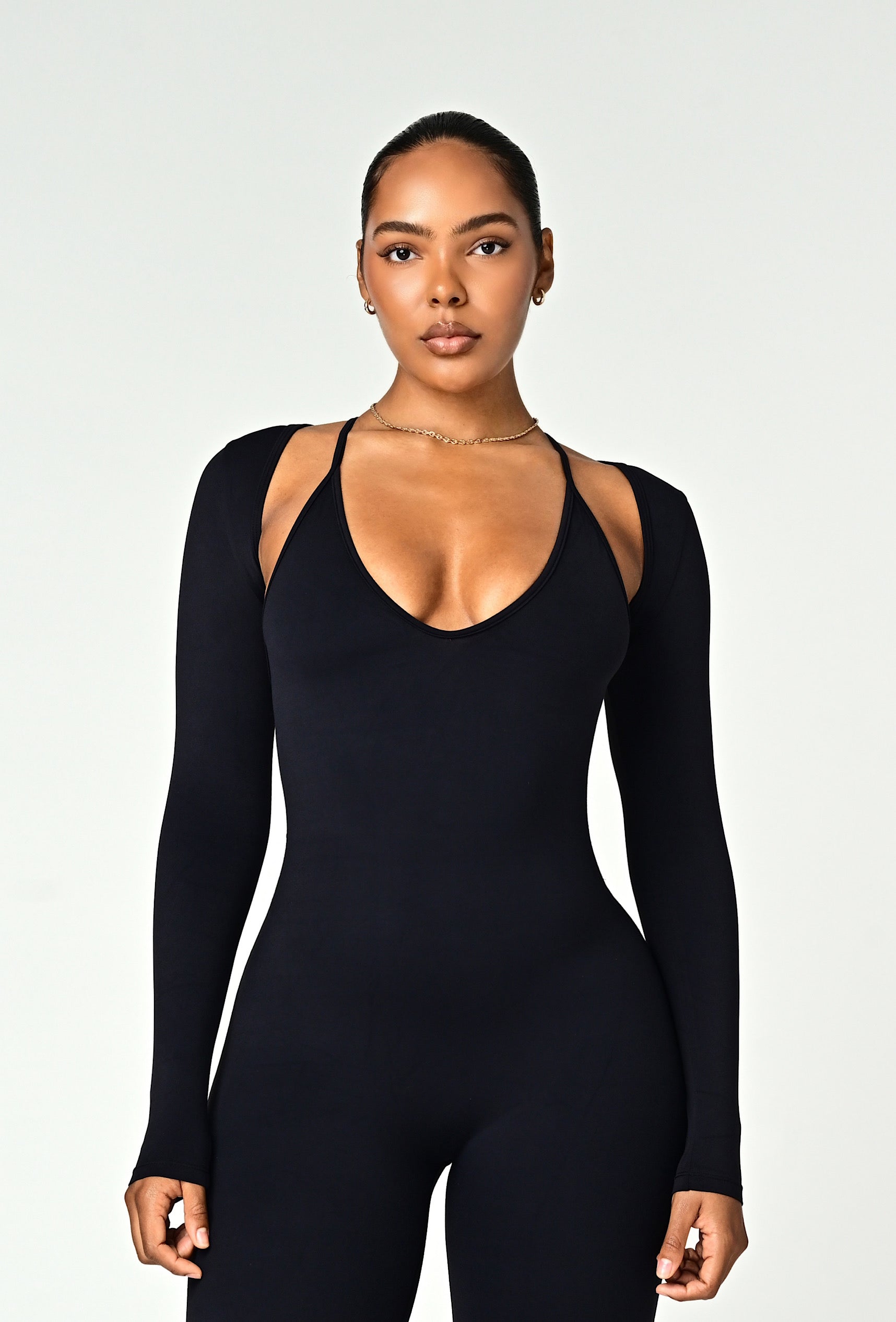PERFECT FORM TOPS LONG SLEEVE M 黒 Align Long Sleeve Crop Top - Black