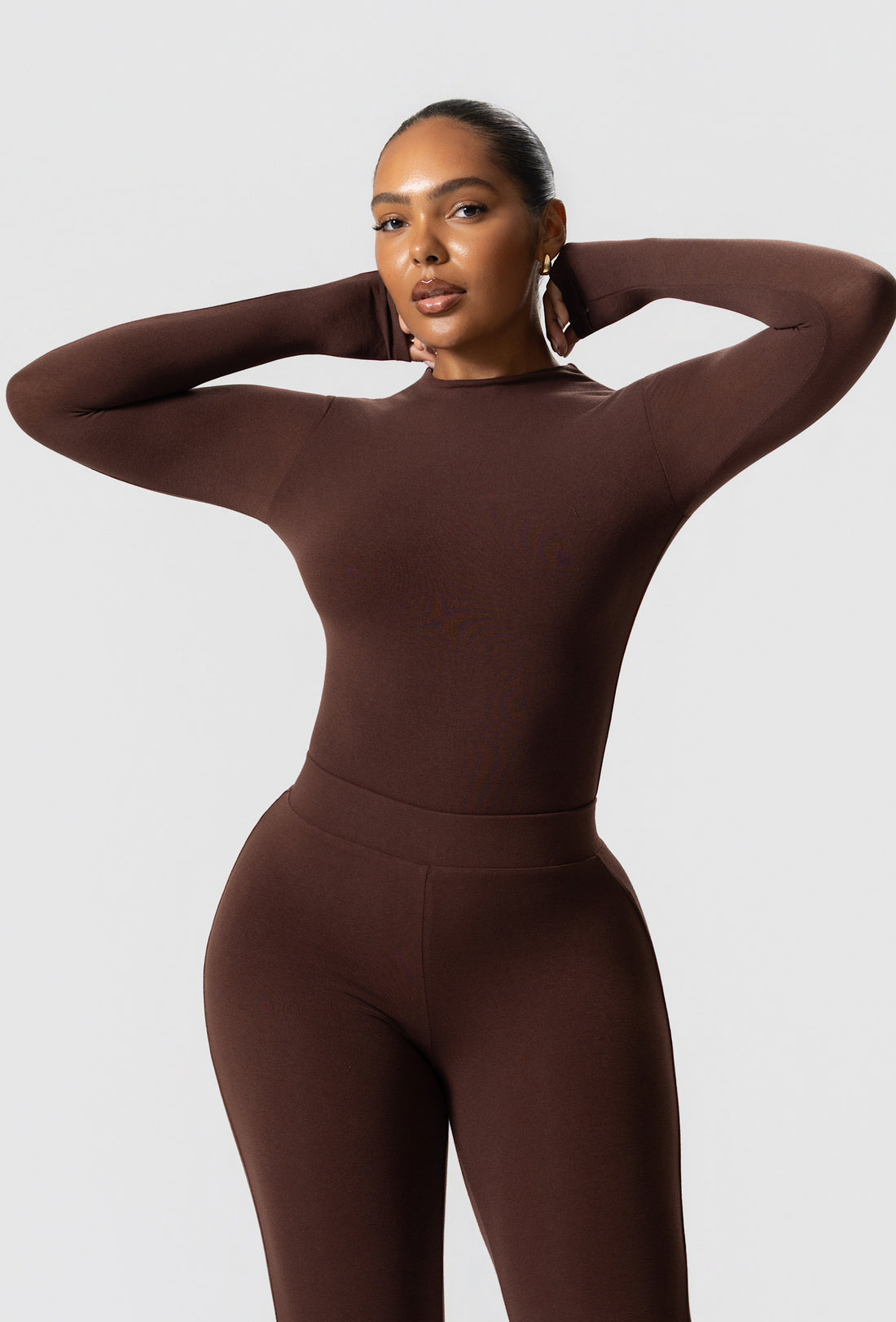 Matte Basix Sculpt Bodysuit - Chocolate