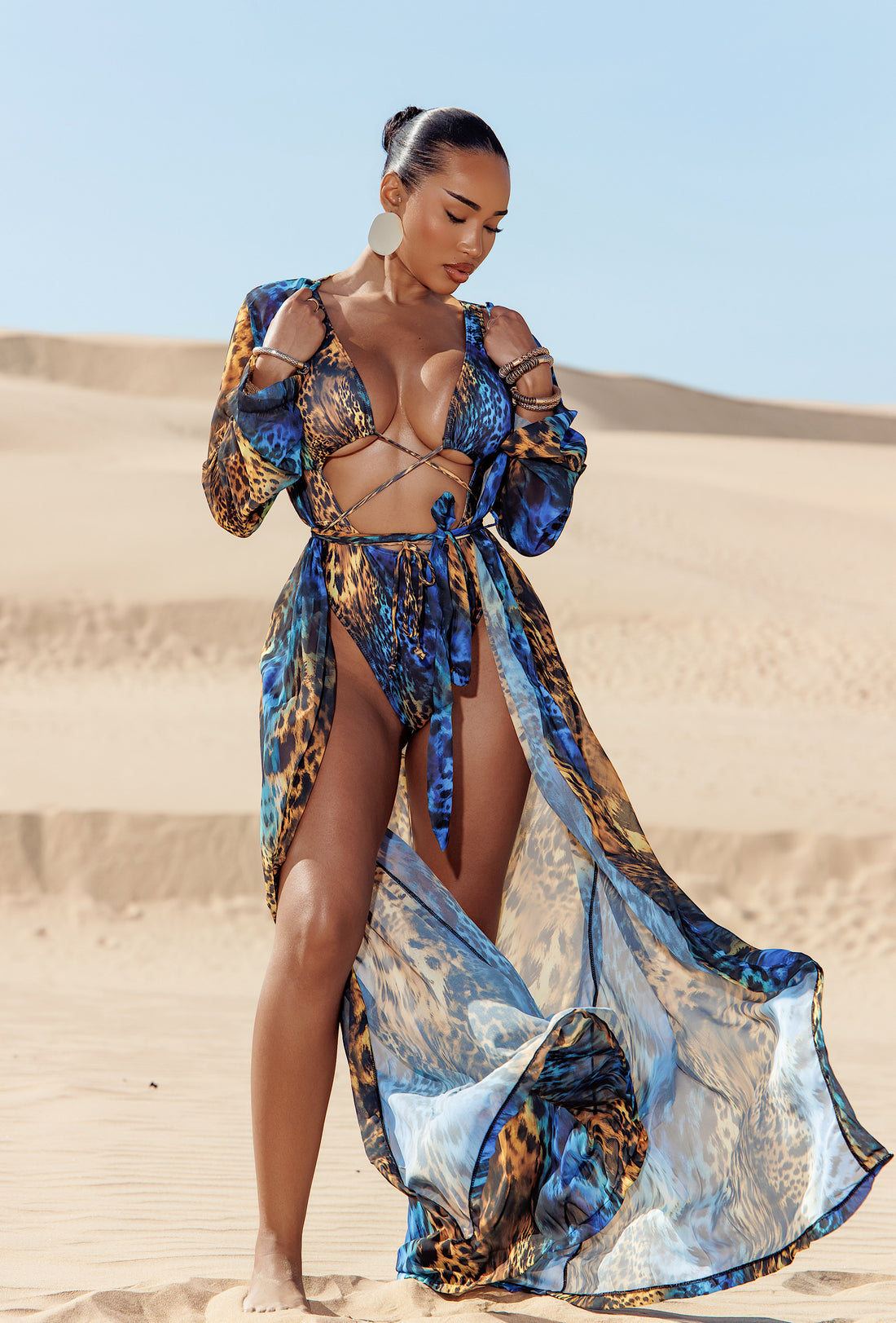 Achilles Sheer Cover Up - Desert Azure