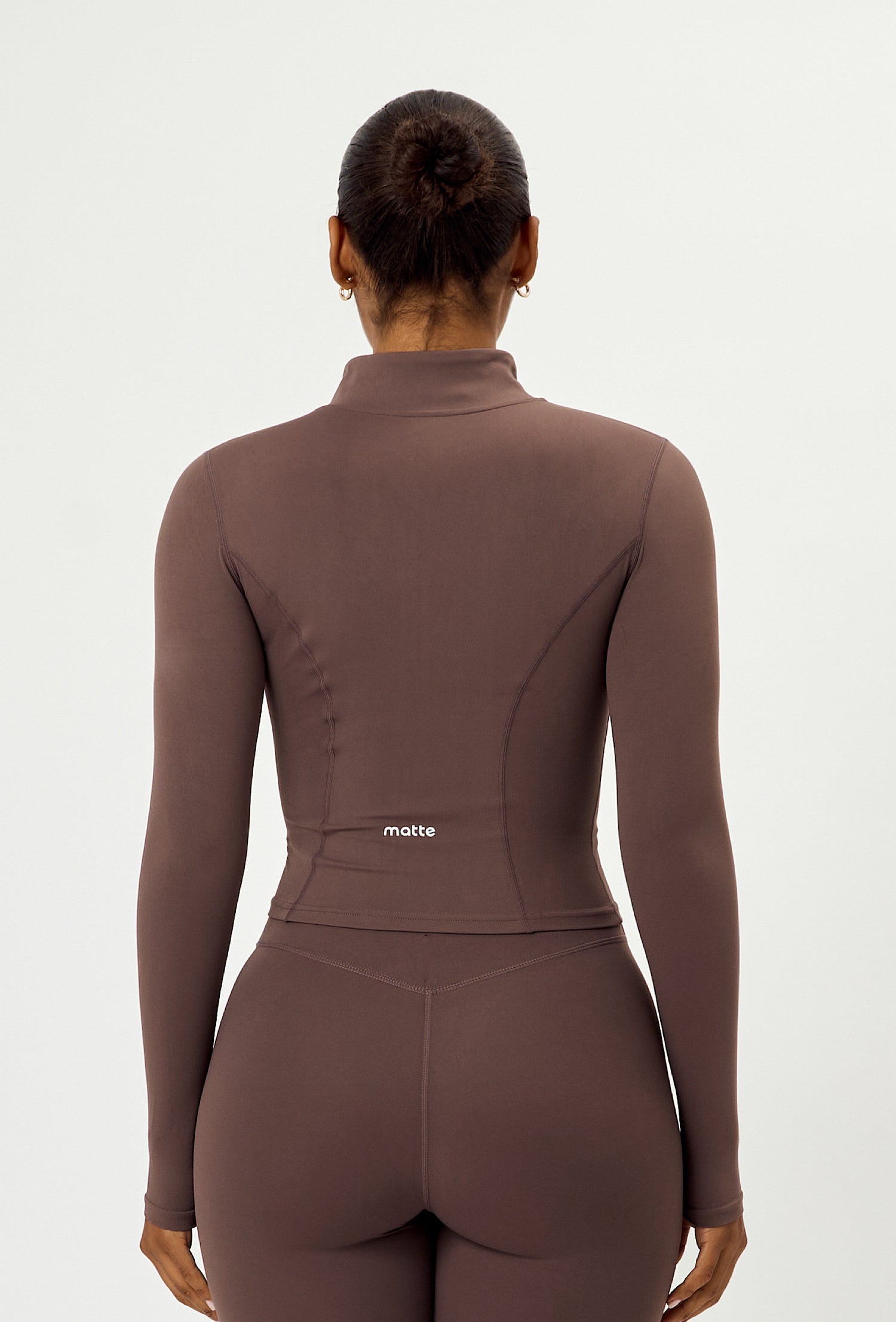 Sculpt Zip Long Sleeve - Soft Cocoa