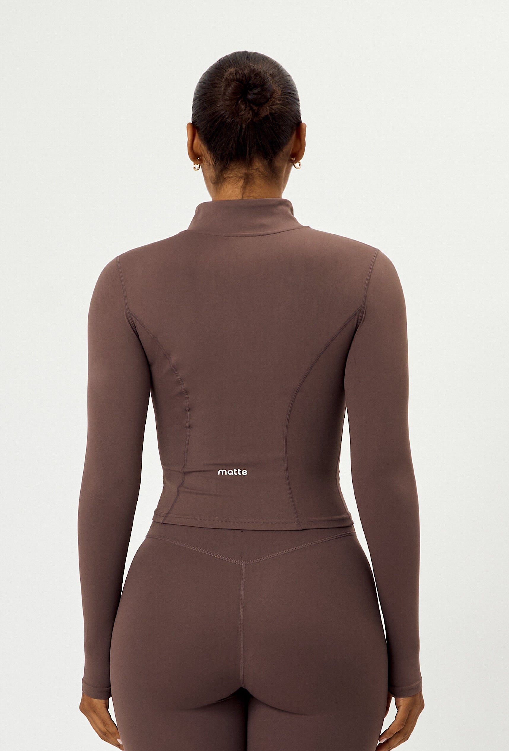 Sculpt Zip Long Sleeve - Soft Cocoa