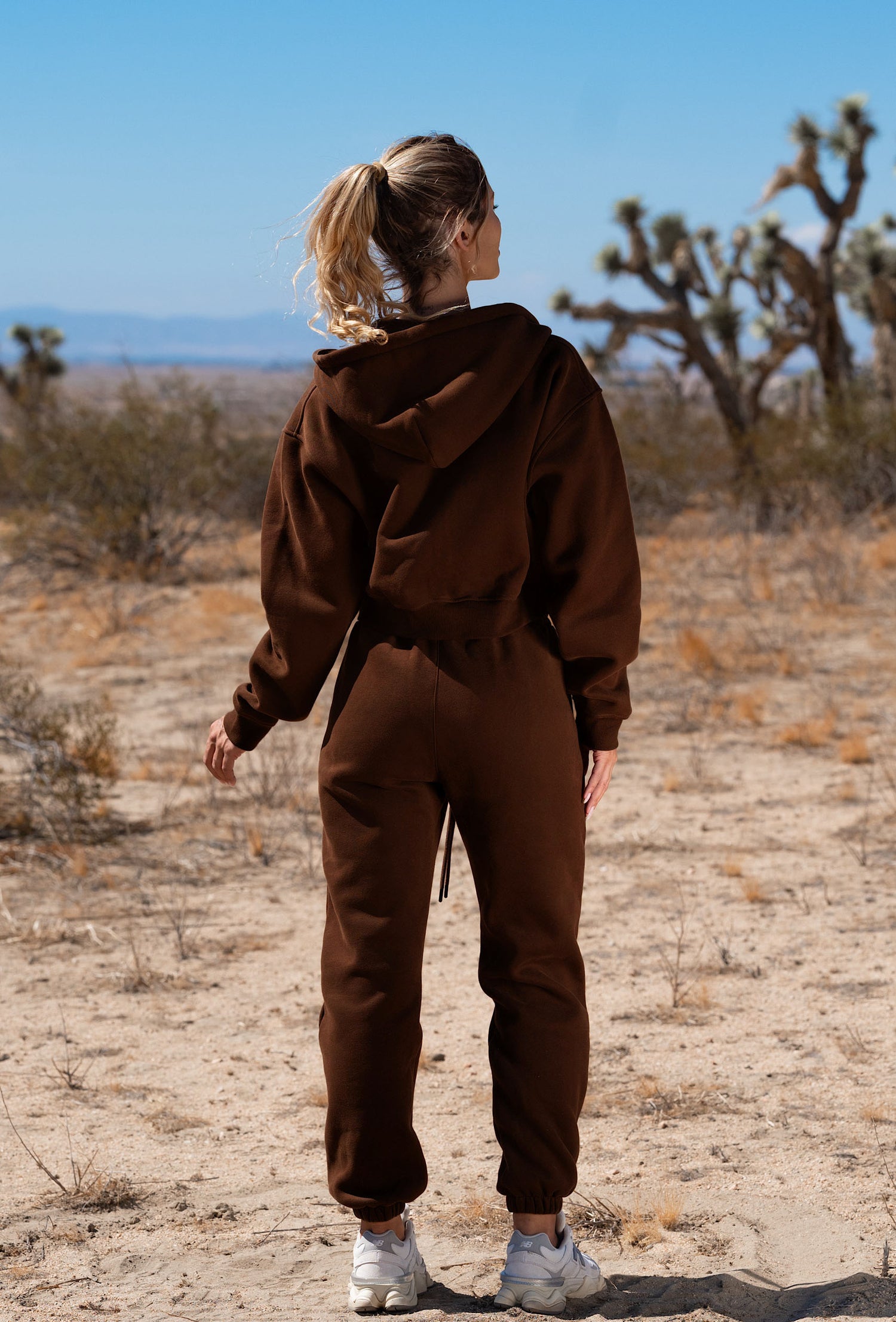 Staple Cropped Hoodie - Chocolate