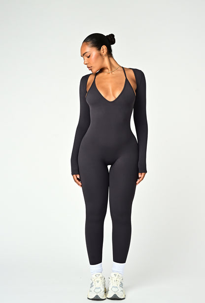 Align Long Sleeve Crop Top - Slate Gray