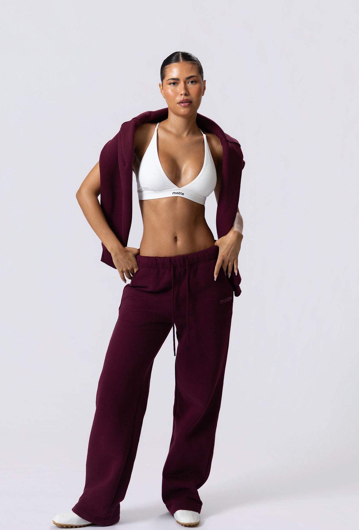 Staple Wide Leg - Burgundy