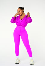 Sheer Form Cropped Pullover Windbreaker - Dragonfruit