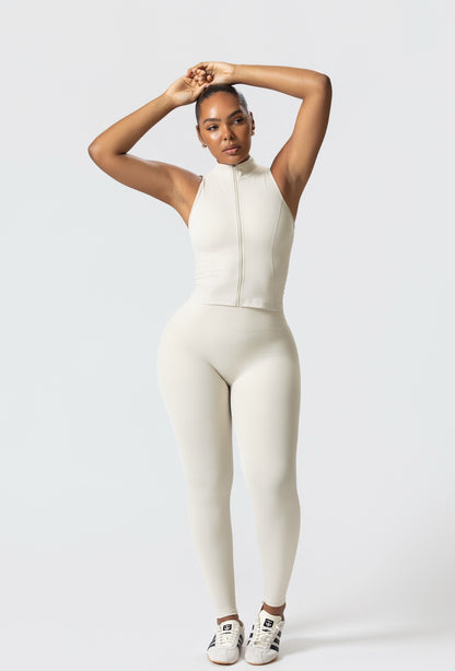 Sculpt Zip Tank - Iced Vanilla