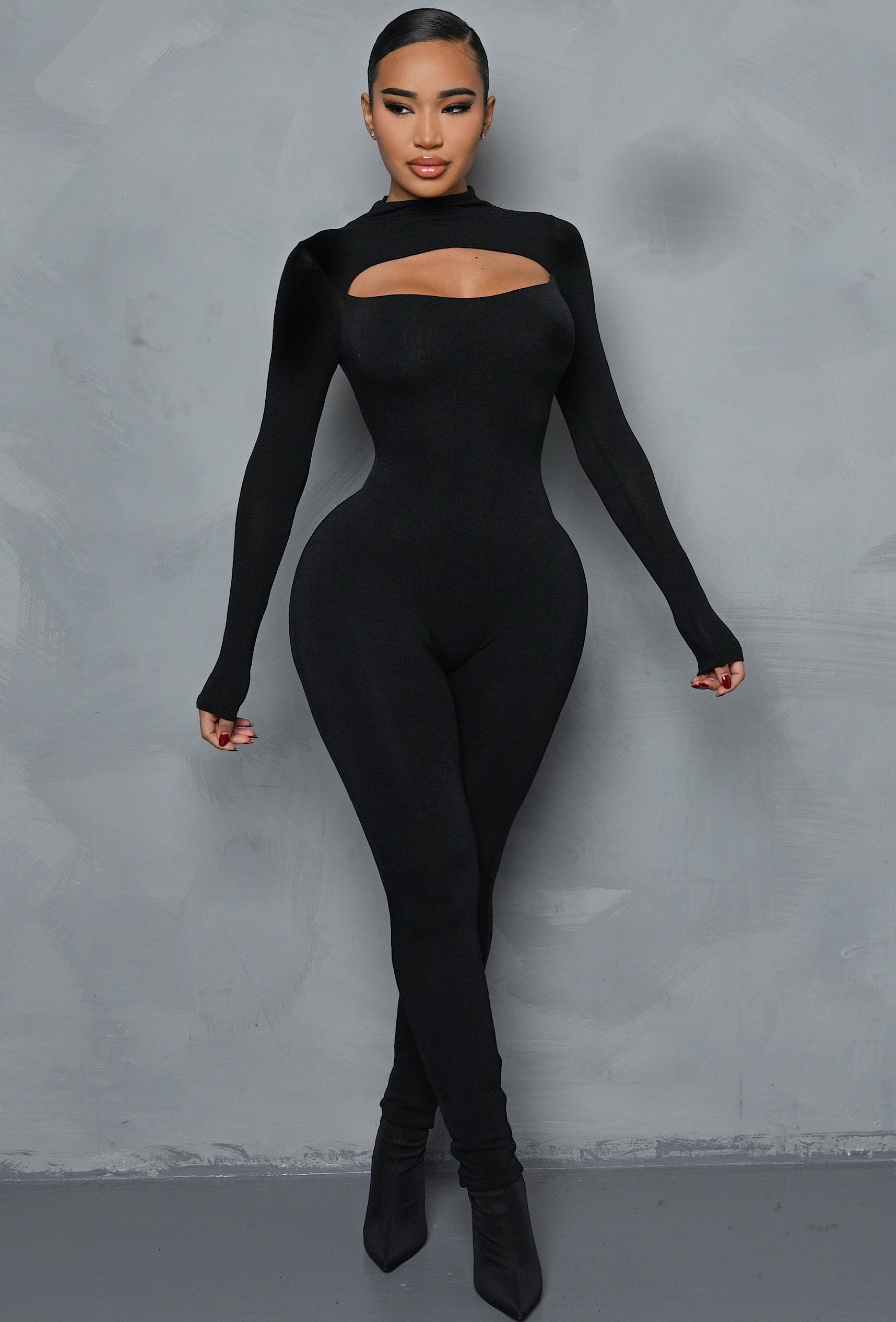 Matte Basix Sculpt Long Sleeve Jumpsuit - Black – Matte Collection