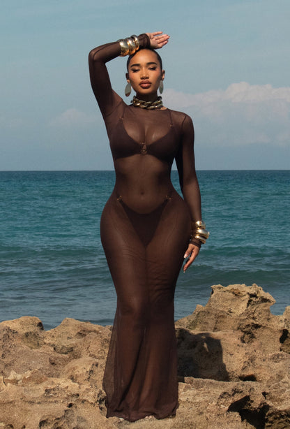 Linus Cover Up Dress - Chocolate