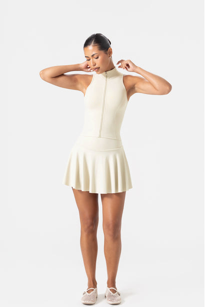 Sculpt Zip Tank - Vanilla