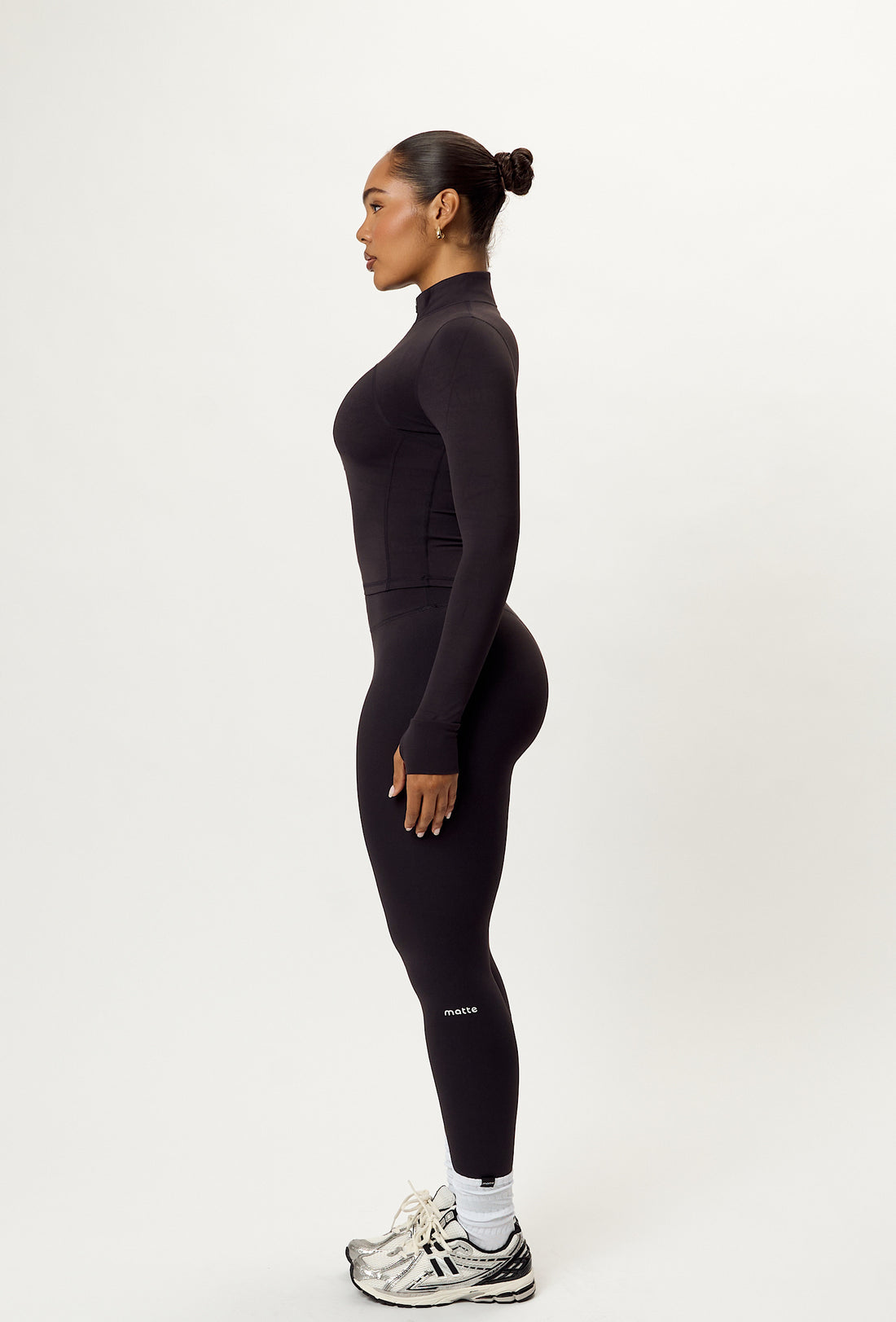 Contour Half Zip Crop - Black