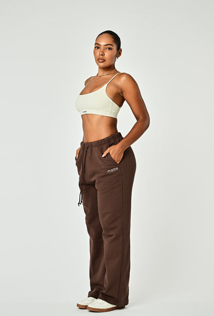 Wide Leg Terry Sweat - Dark Chocolate