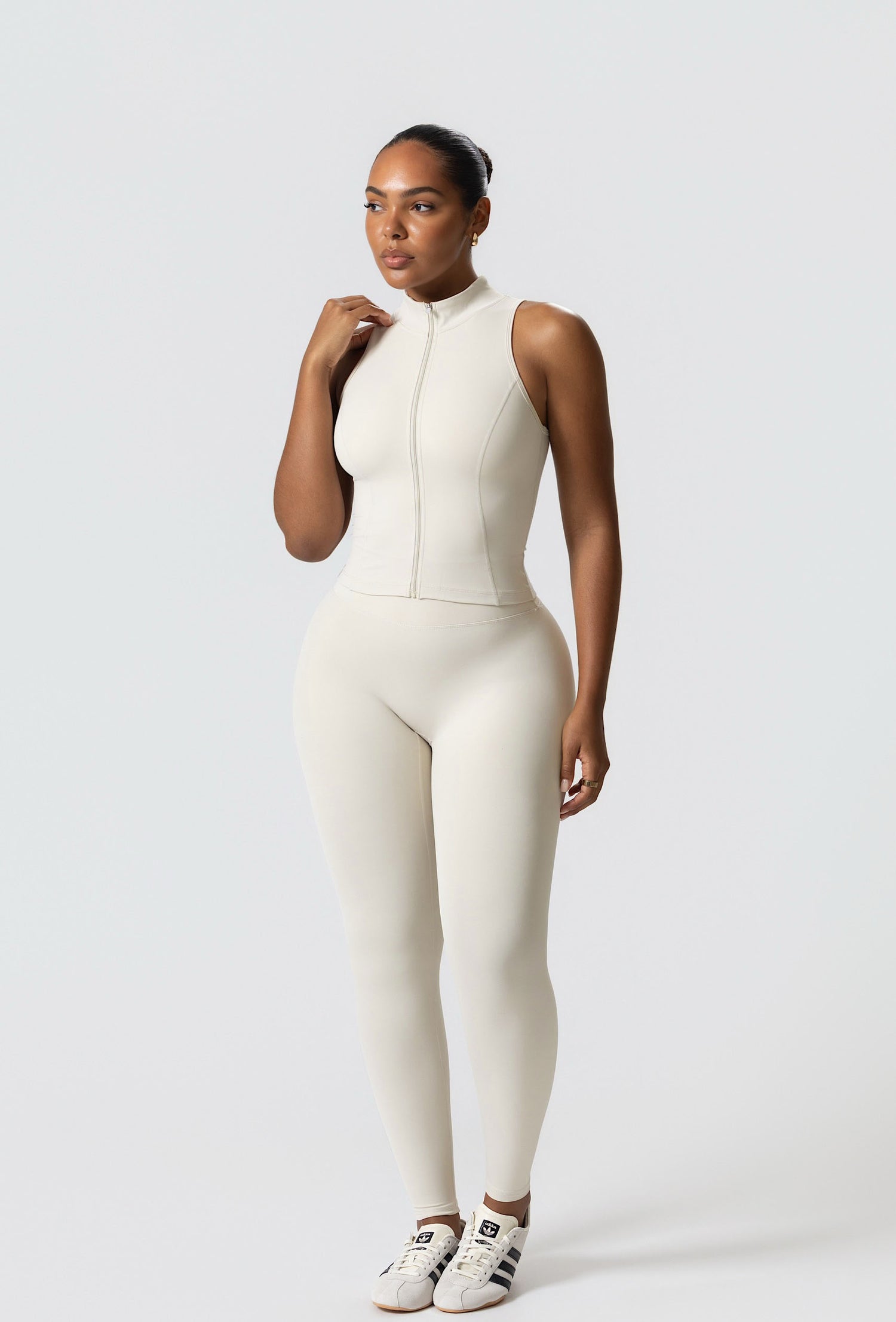 Sculpt Zip Tank - Iced Vanilla