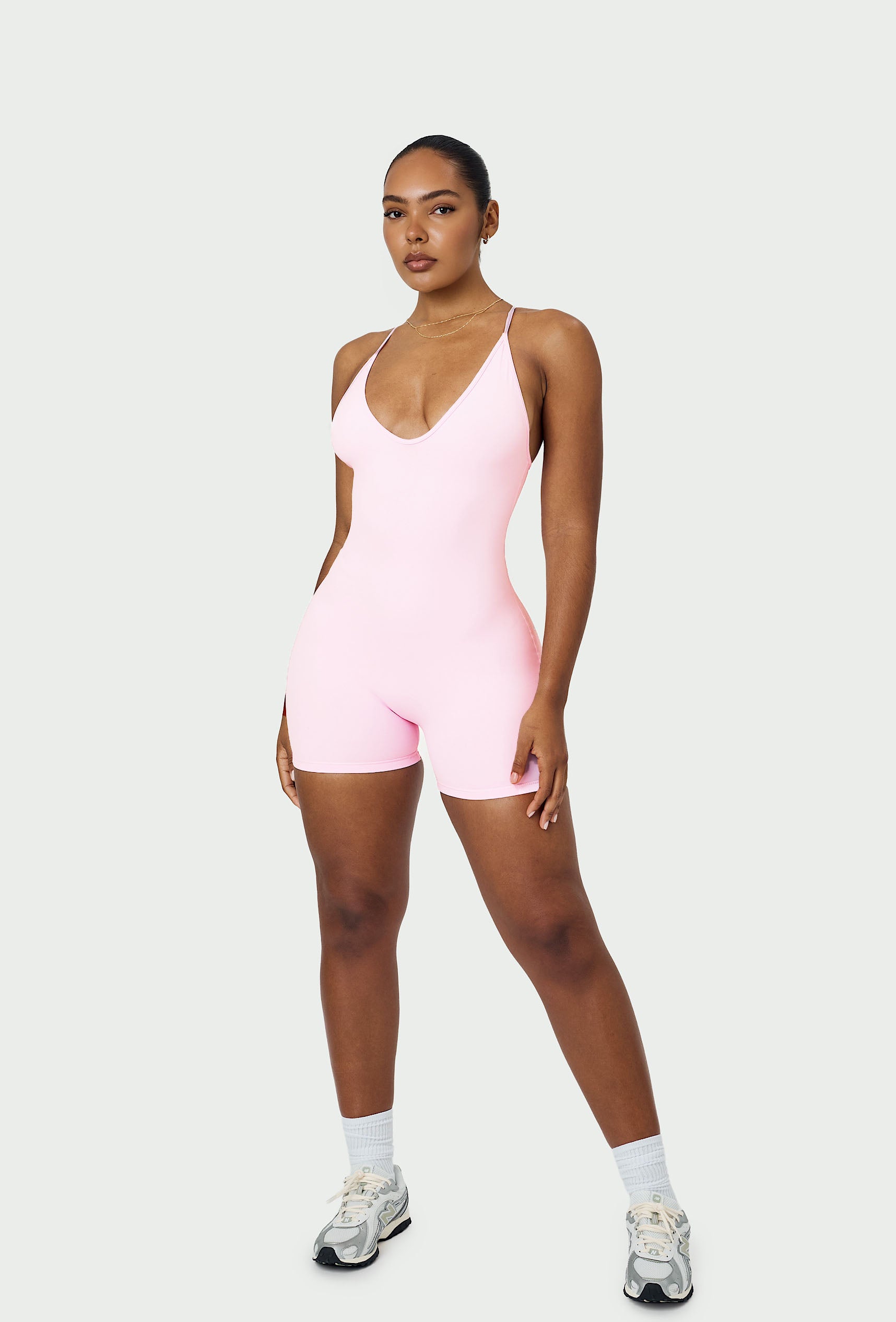 Layer One Biker Short Jumpsuit - Ballet Pink