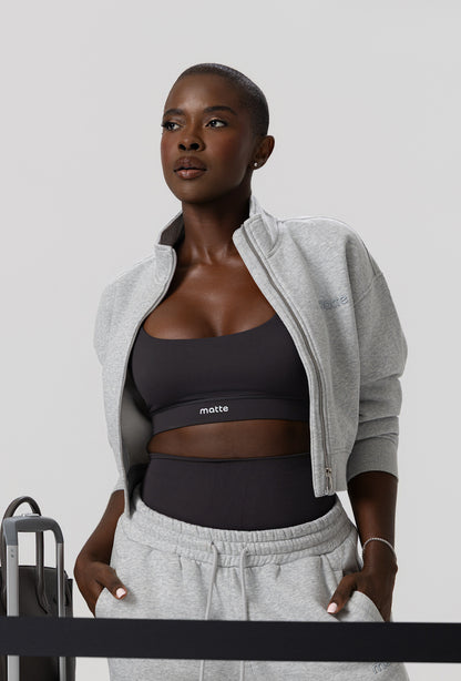 Matte Varsity Jacket - Heather Gray