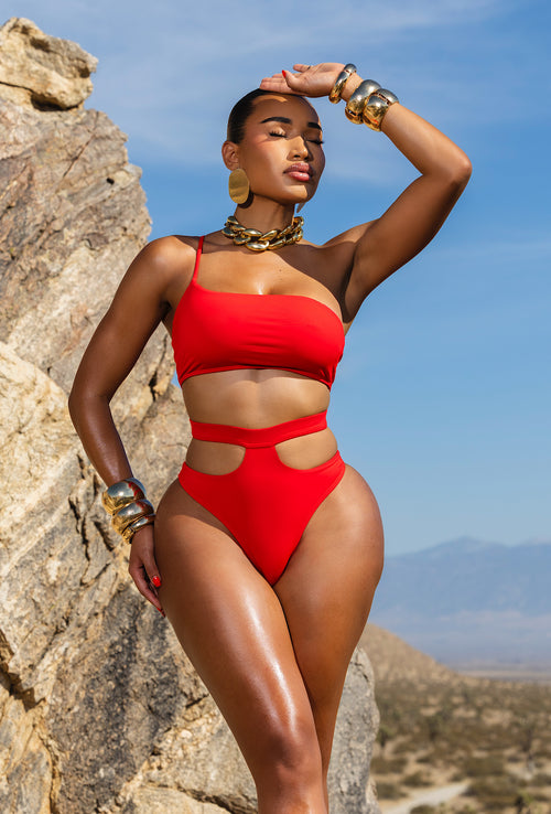 Basil High Waisted Bikini - Red
