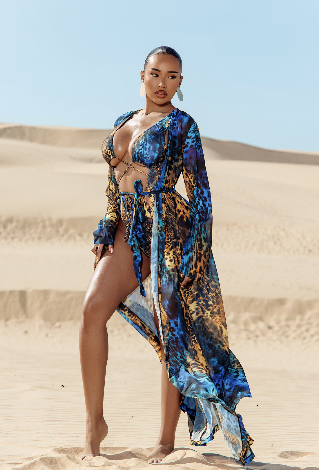 Achilles Sheer Cover Up - Desert Azure