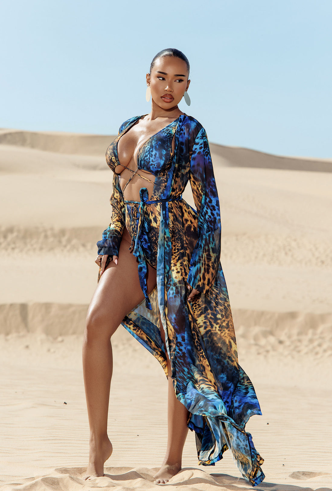 Achilles Sheer Cover Up - Desert Azure