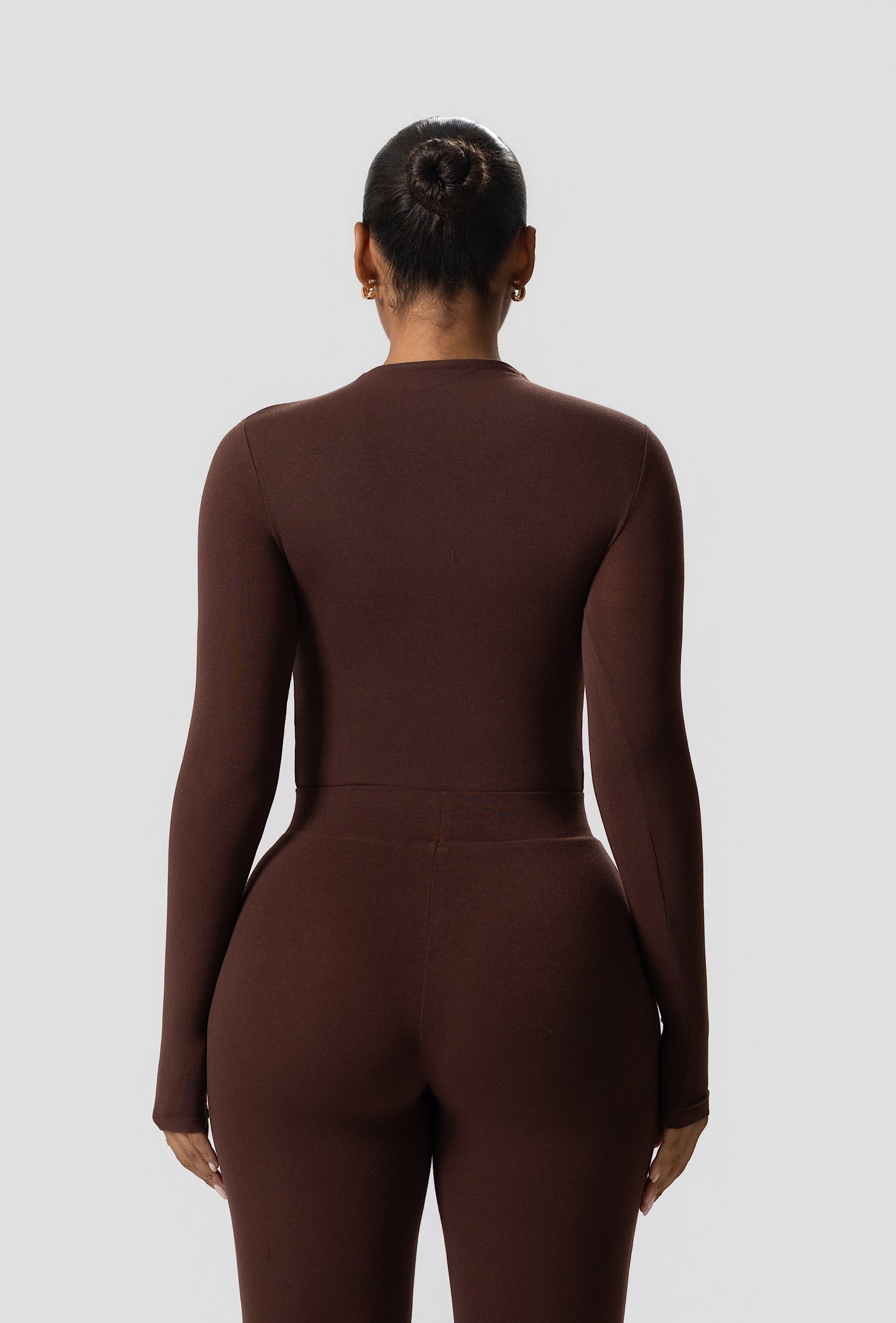 Matte Basix Sculpt Bodysuit - Chocolate