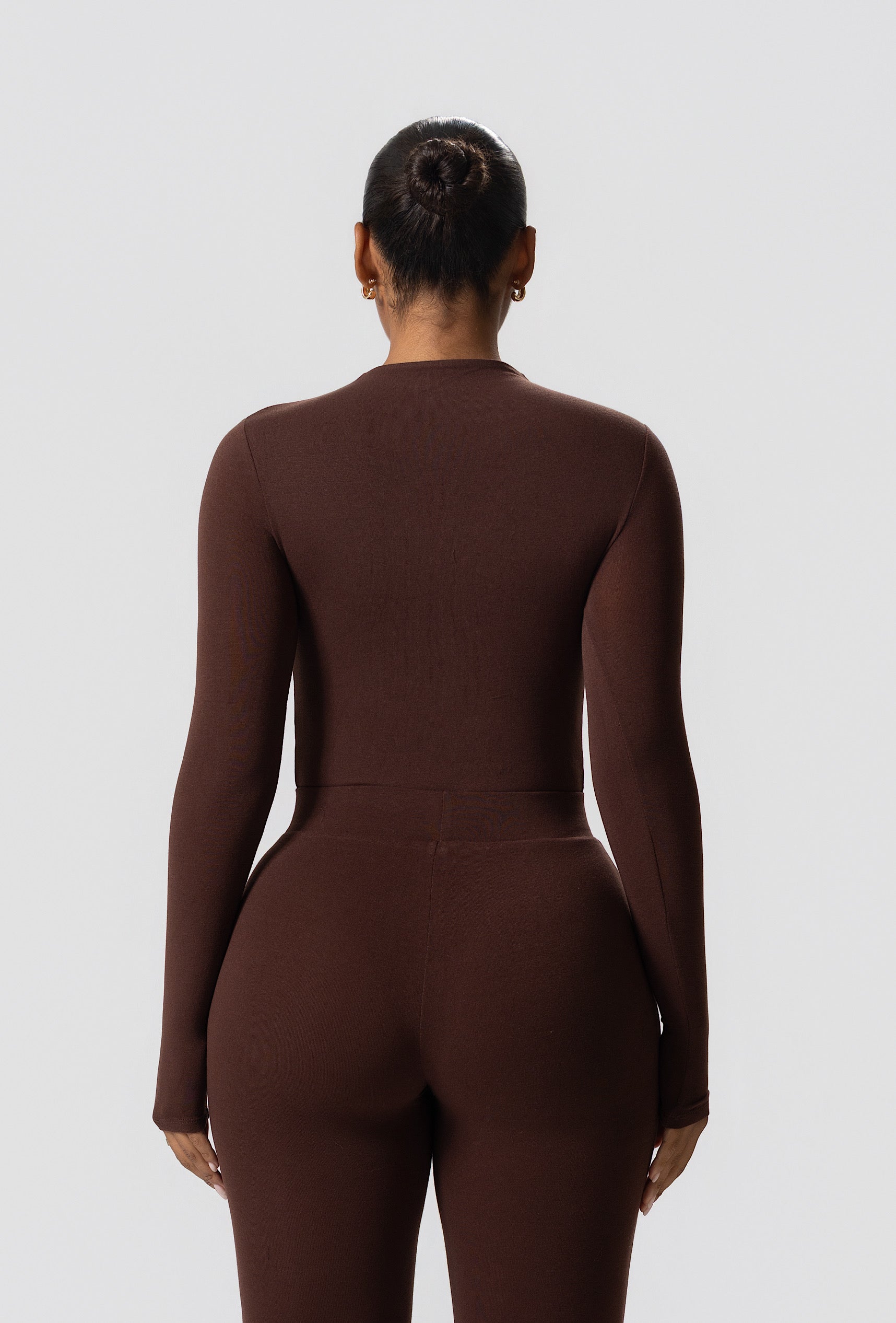 Matte Basix Sculpt Bodysuit - Chocolate