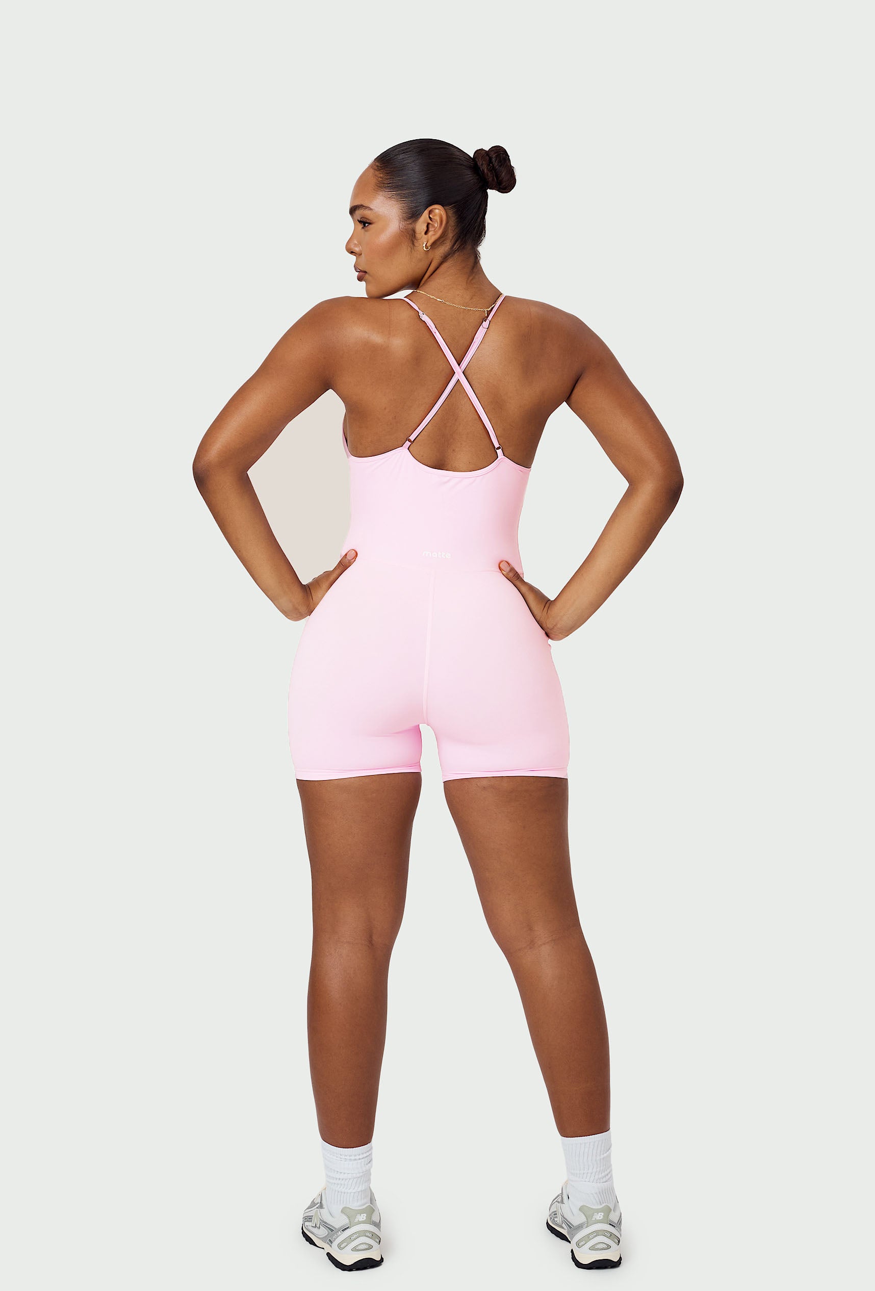 Layer One Biker Short Jumpsuit - Ballet Pink
