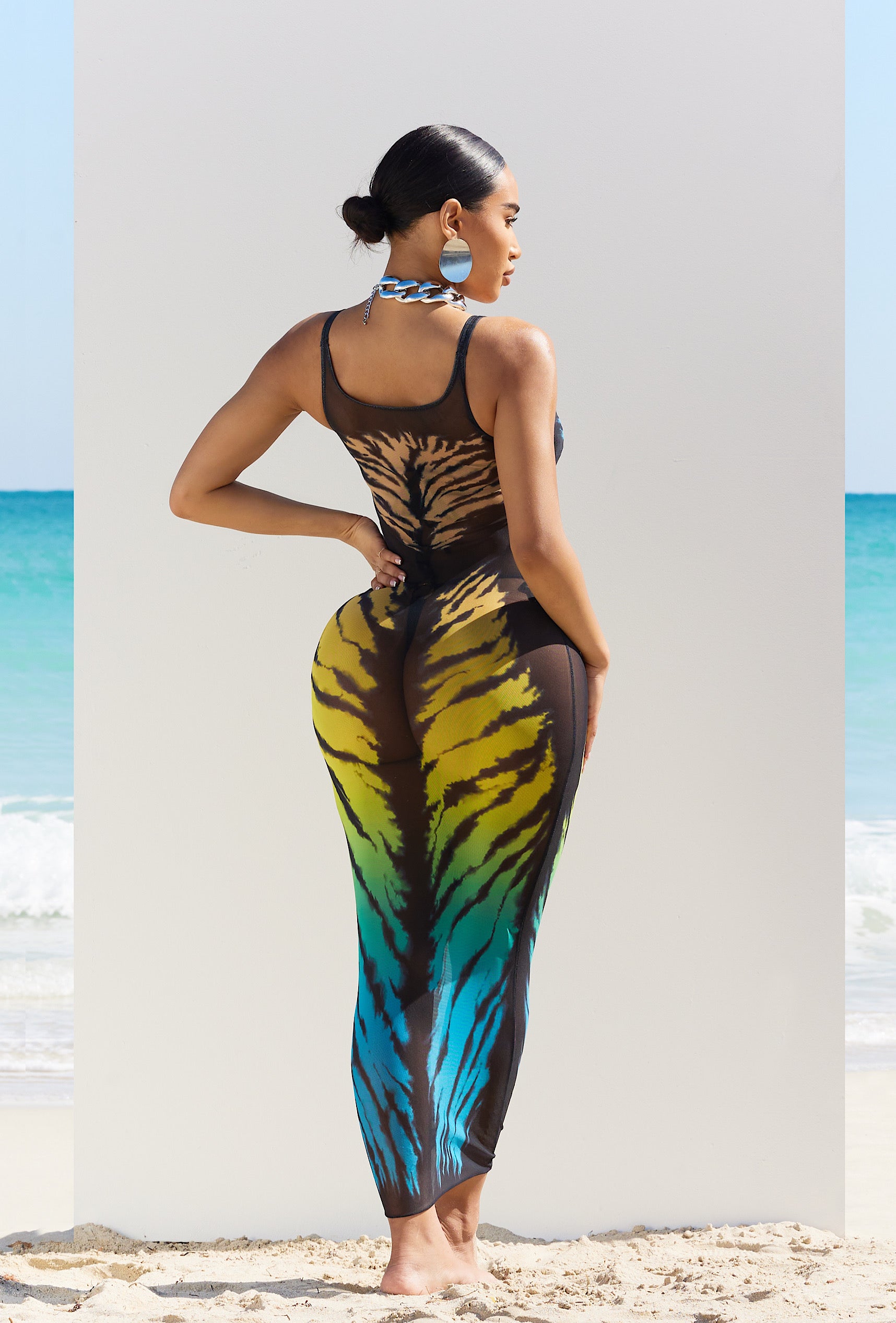 Stephanos Tank Cover Up Dress - Multi Zebra