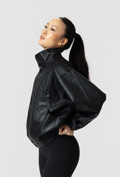 Frame Oversized Bomber Jacket - Black