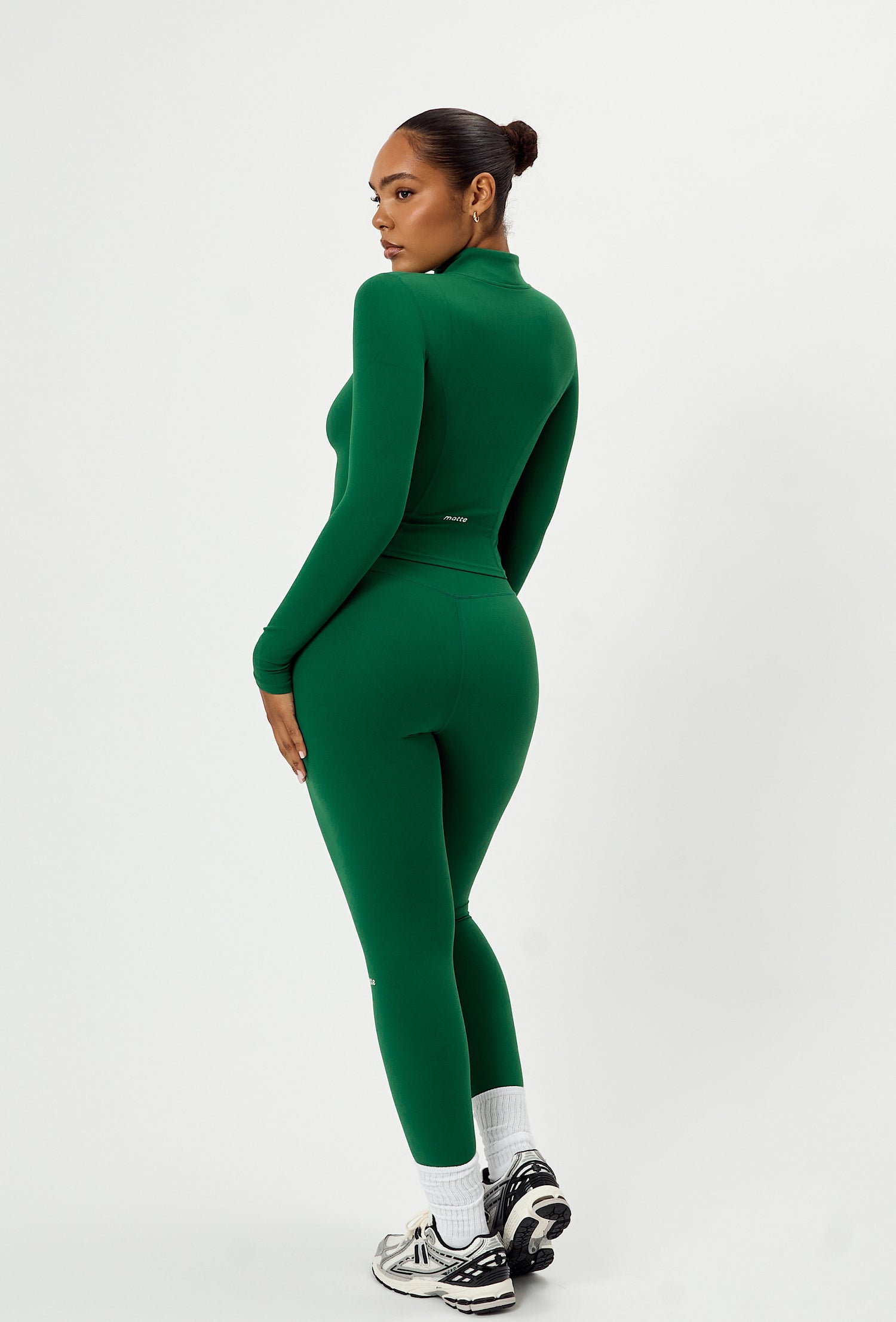 Sculpt Zip Long Sleeve - Fern
